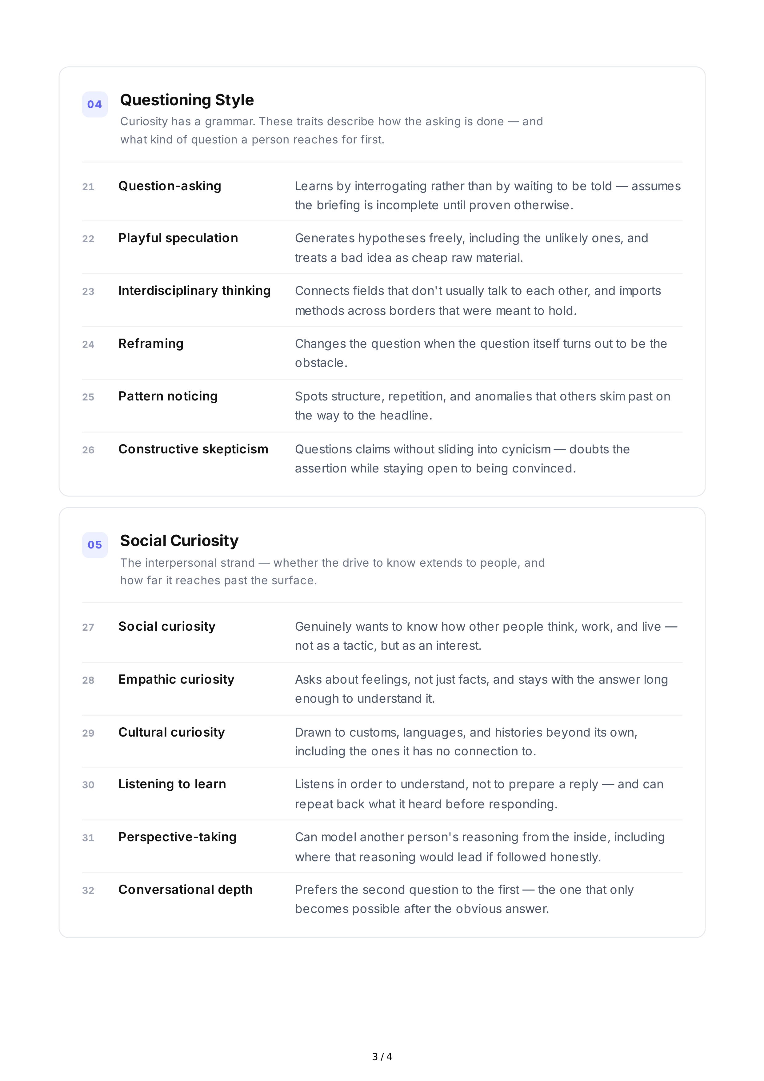 Curiosity Personality Traits — page 3