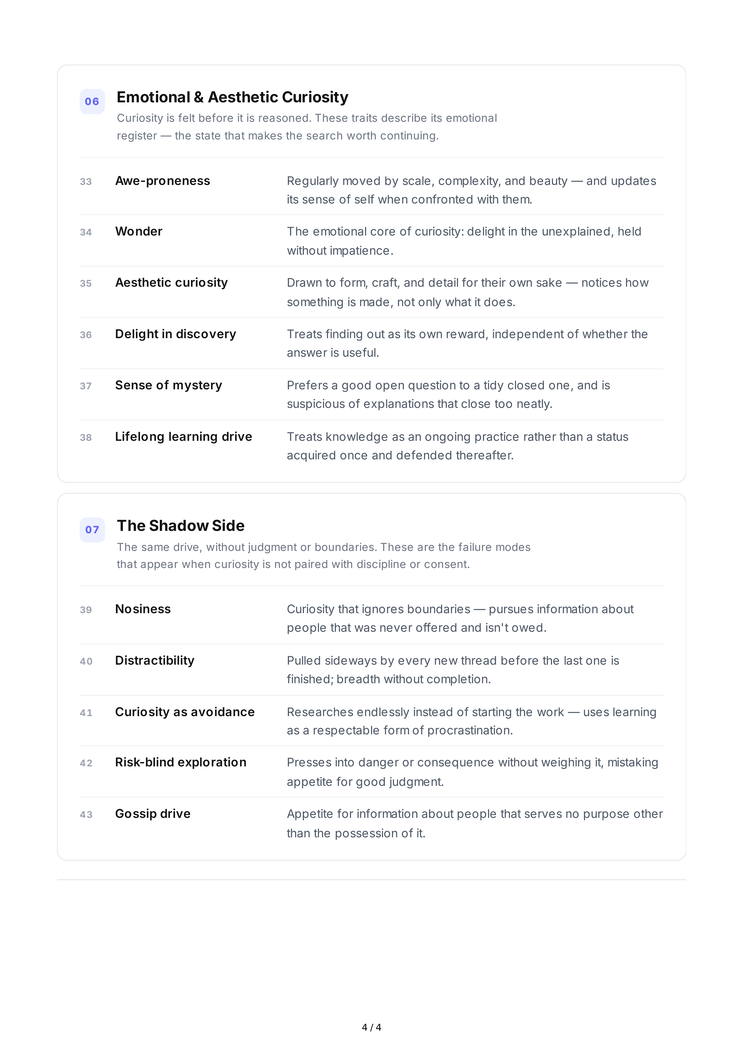 Curiosity Personality Traits — page 4
