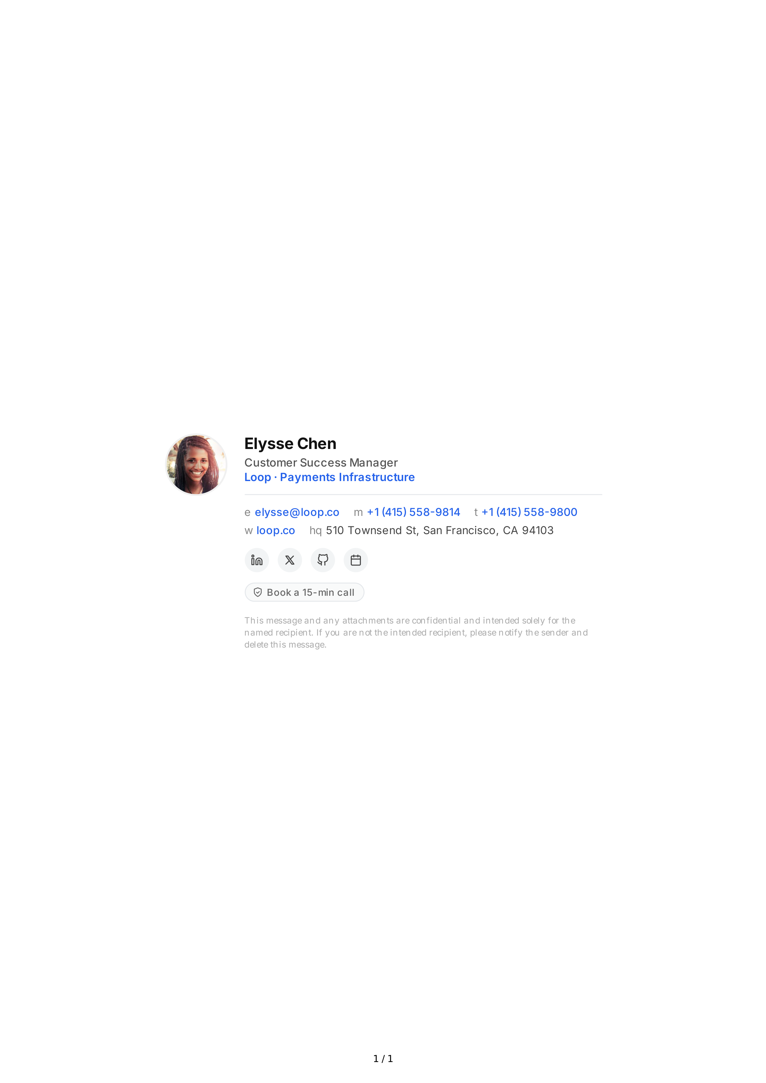 Customer Success Manager Email Signature — page 1