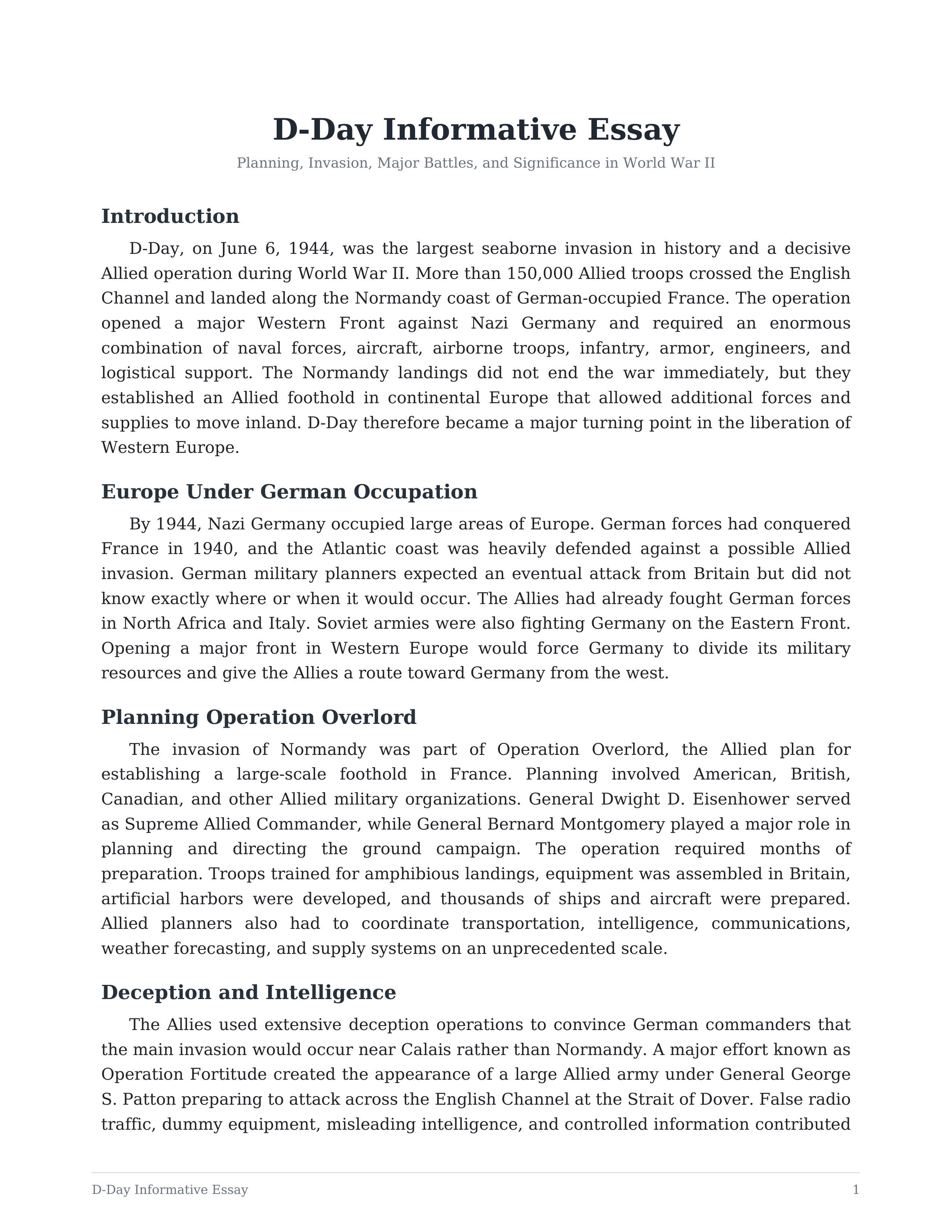 D-Day Informative Essay — page 1