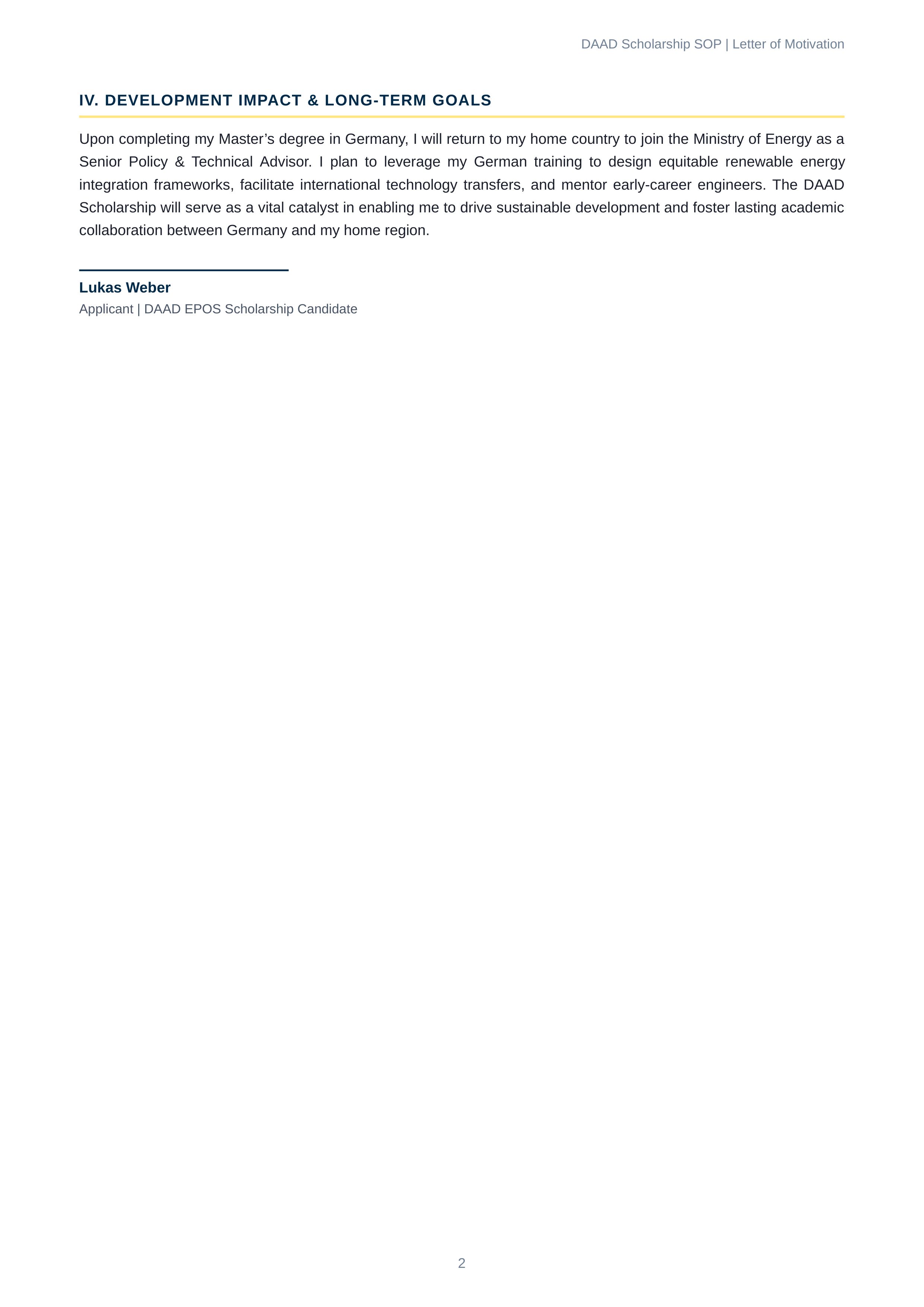 DAAD Scholarship Statement of Purpose — page 2