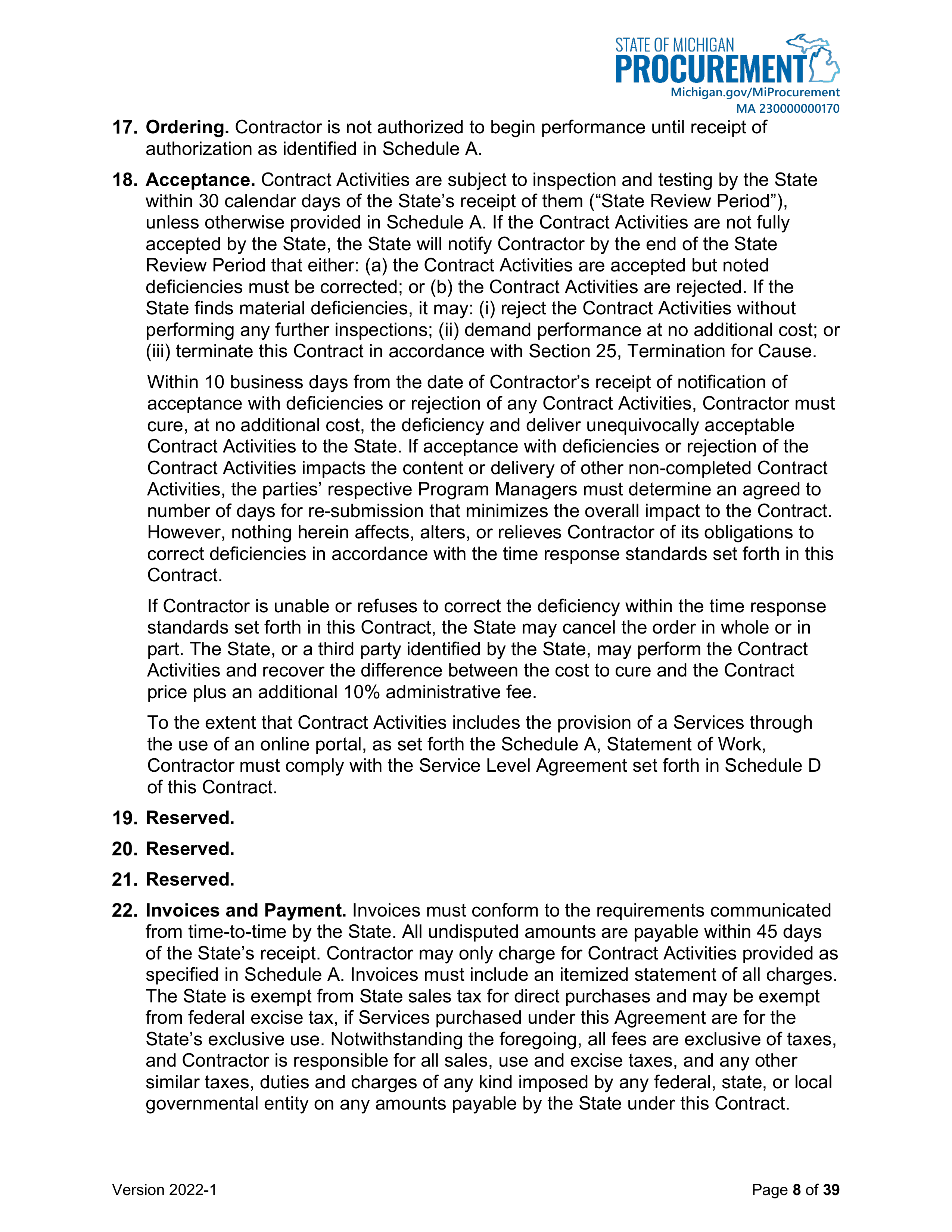 DELOITTE CONTRACT CHANGE NOTICE — page 10