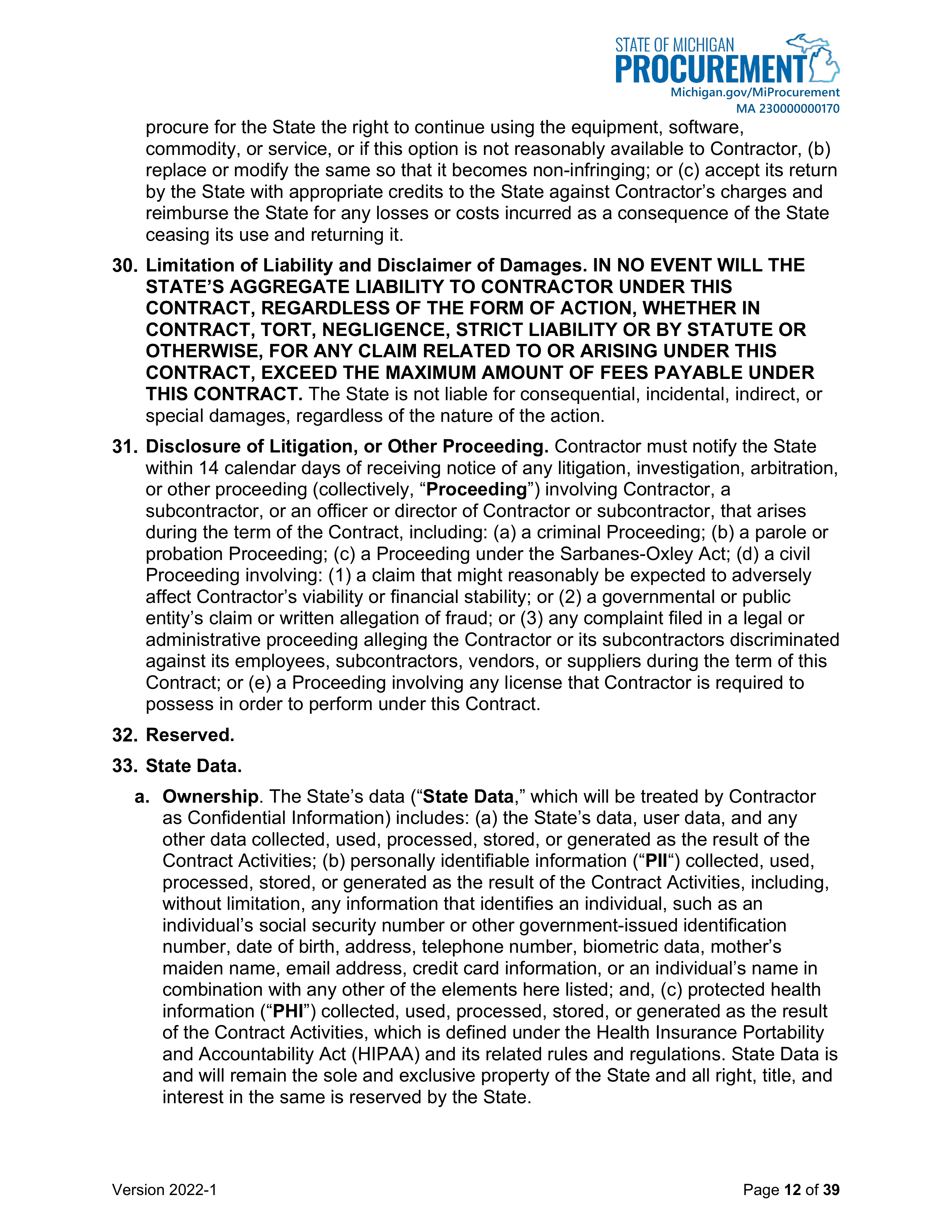 DELOITTE CONTRACT CHANGE NOTICE — page 14