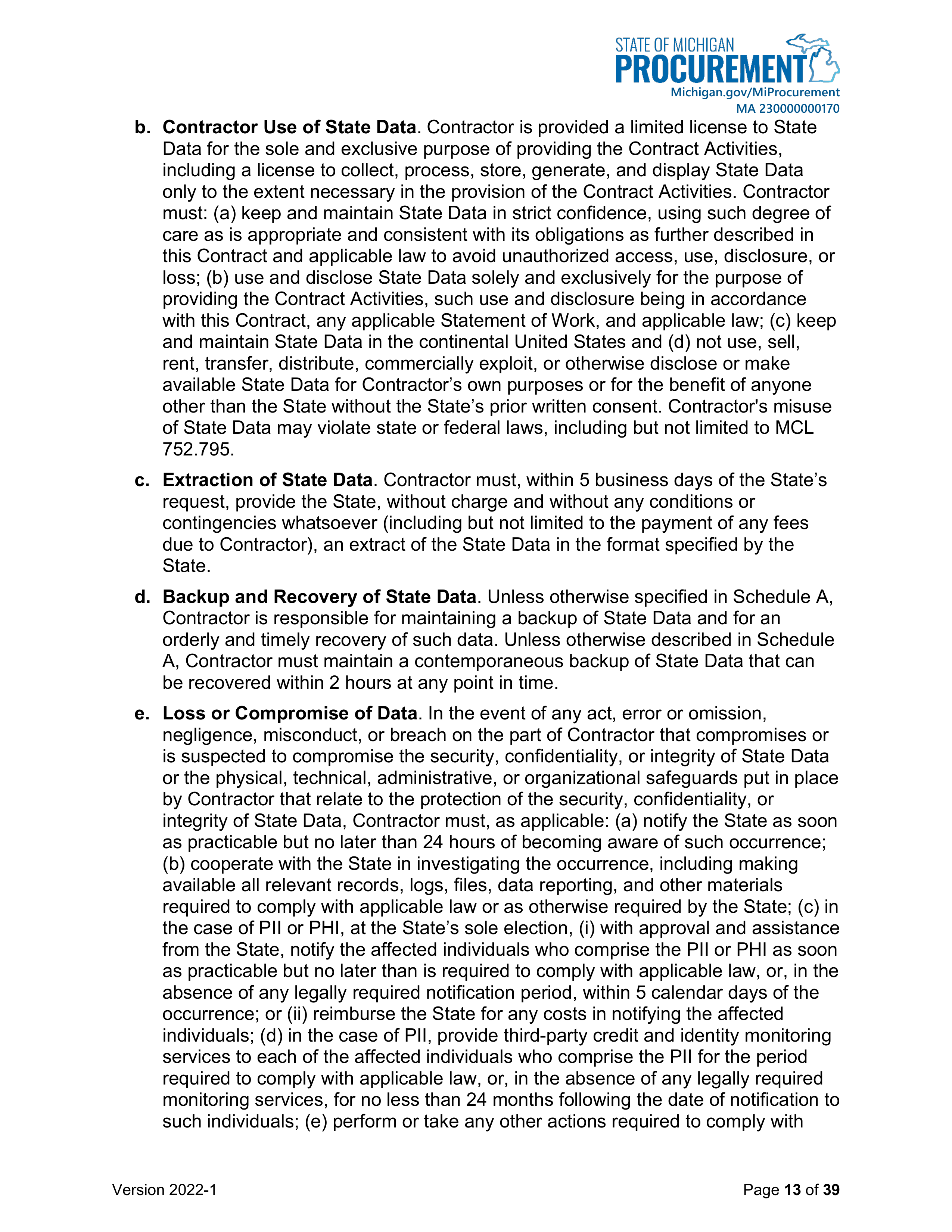 DELOITTE CONTRACT CHANGE NOTICE — page 15