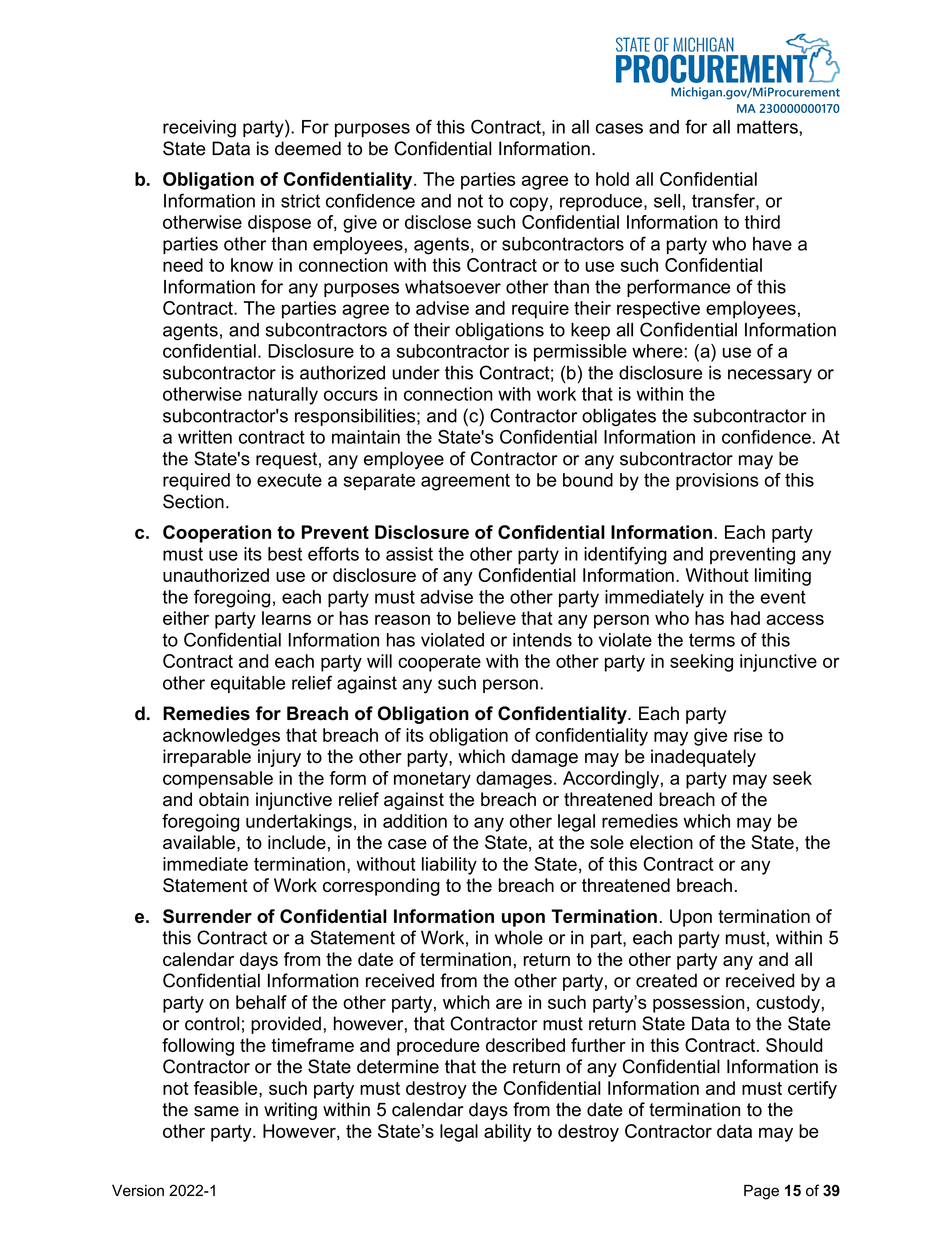 DELOITTE CONTRACT CHANGE NOTICE — page 17