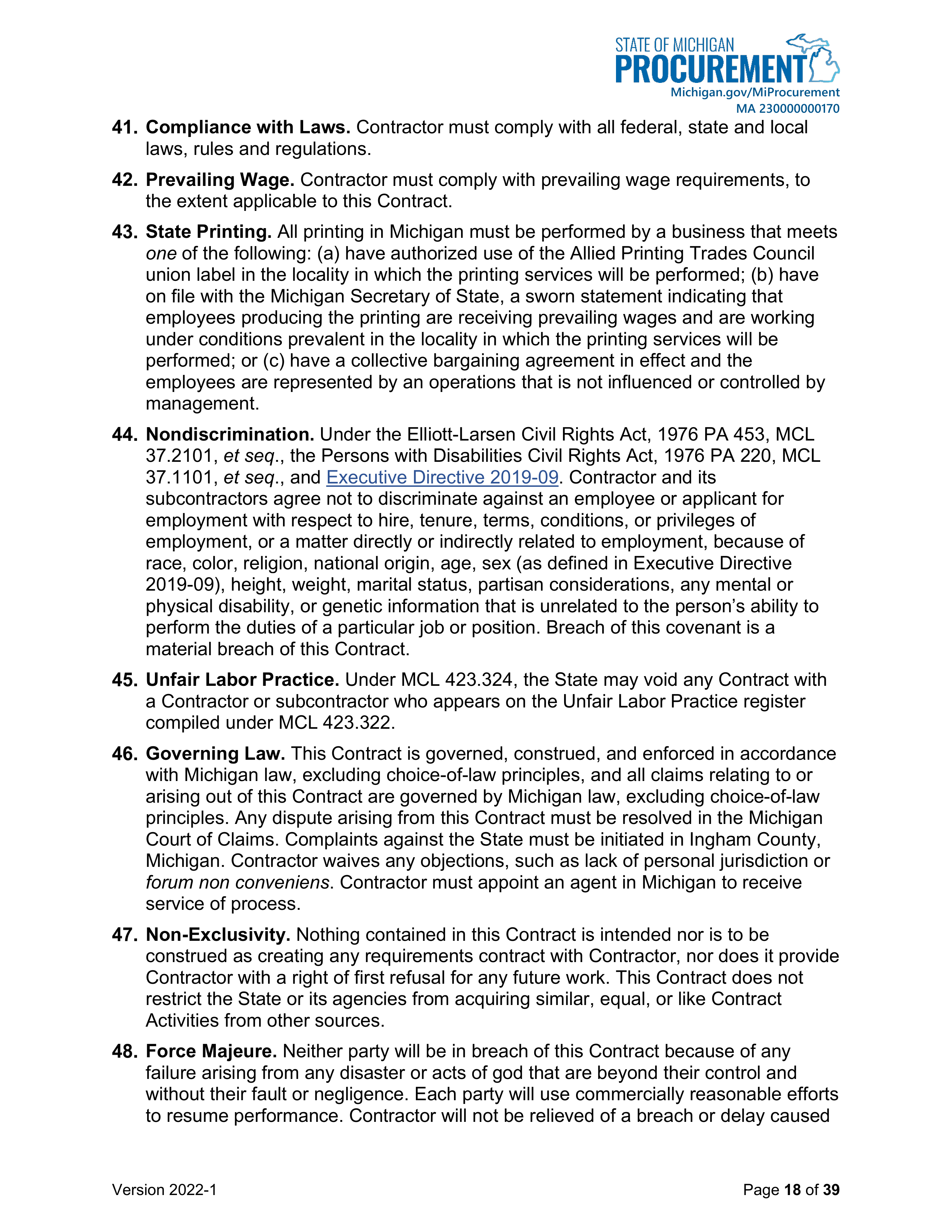 DELOITTE CONTRACT CHANGE NOTICE — page 20