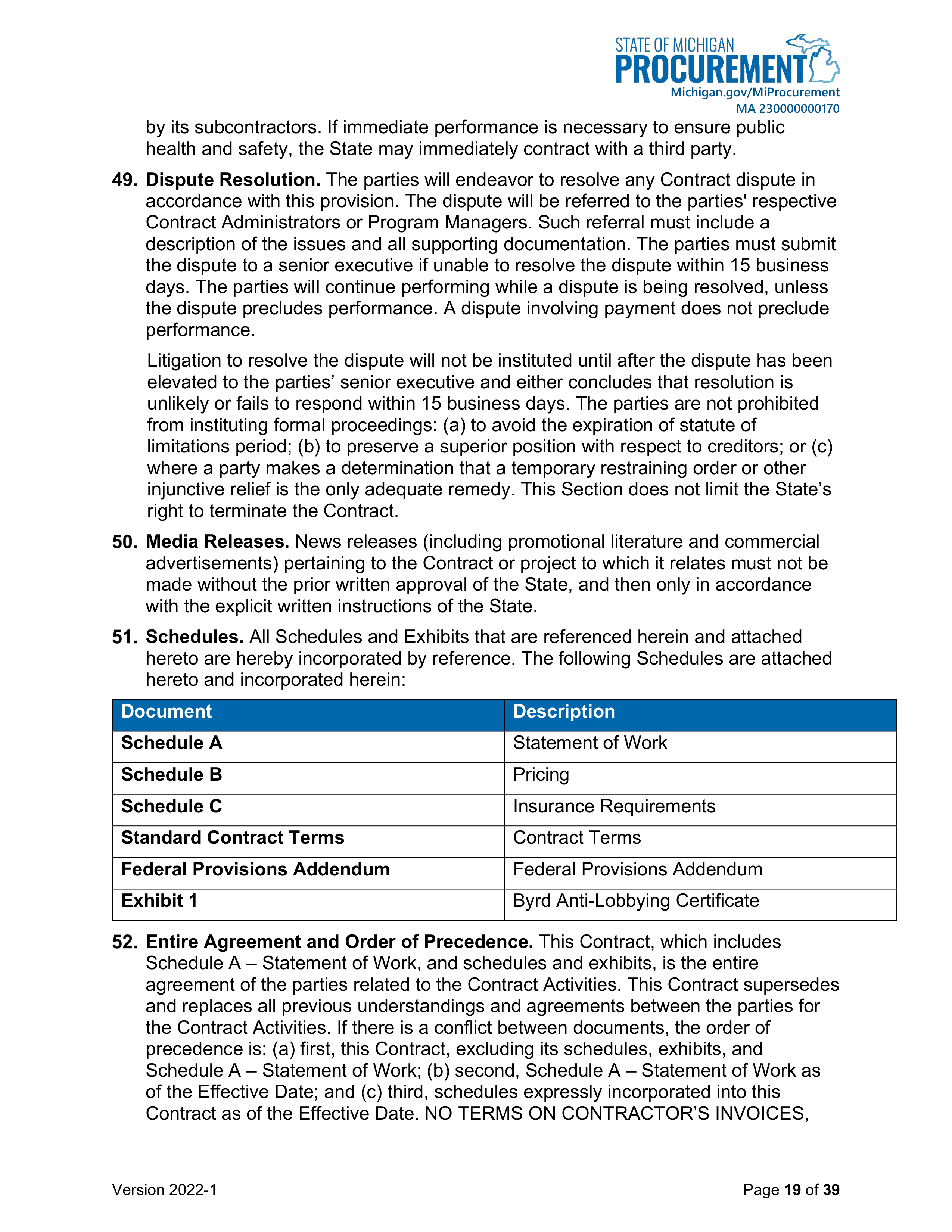 DELOITTE CONTRACT CHANGE NOTICE — page 21