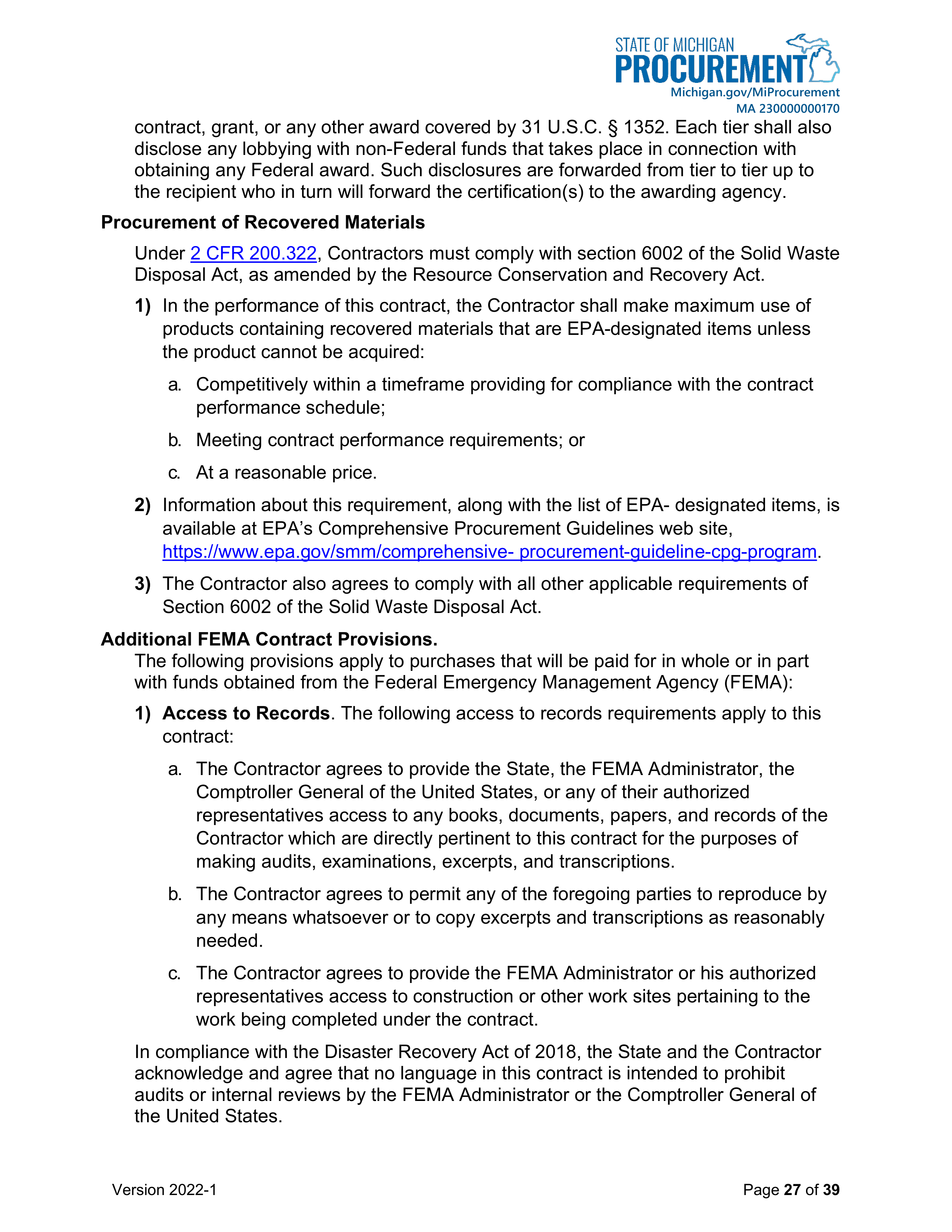 DELOITTE CONTRACT CHANGE NOTICE — page 29