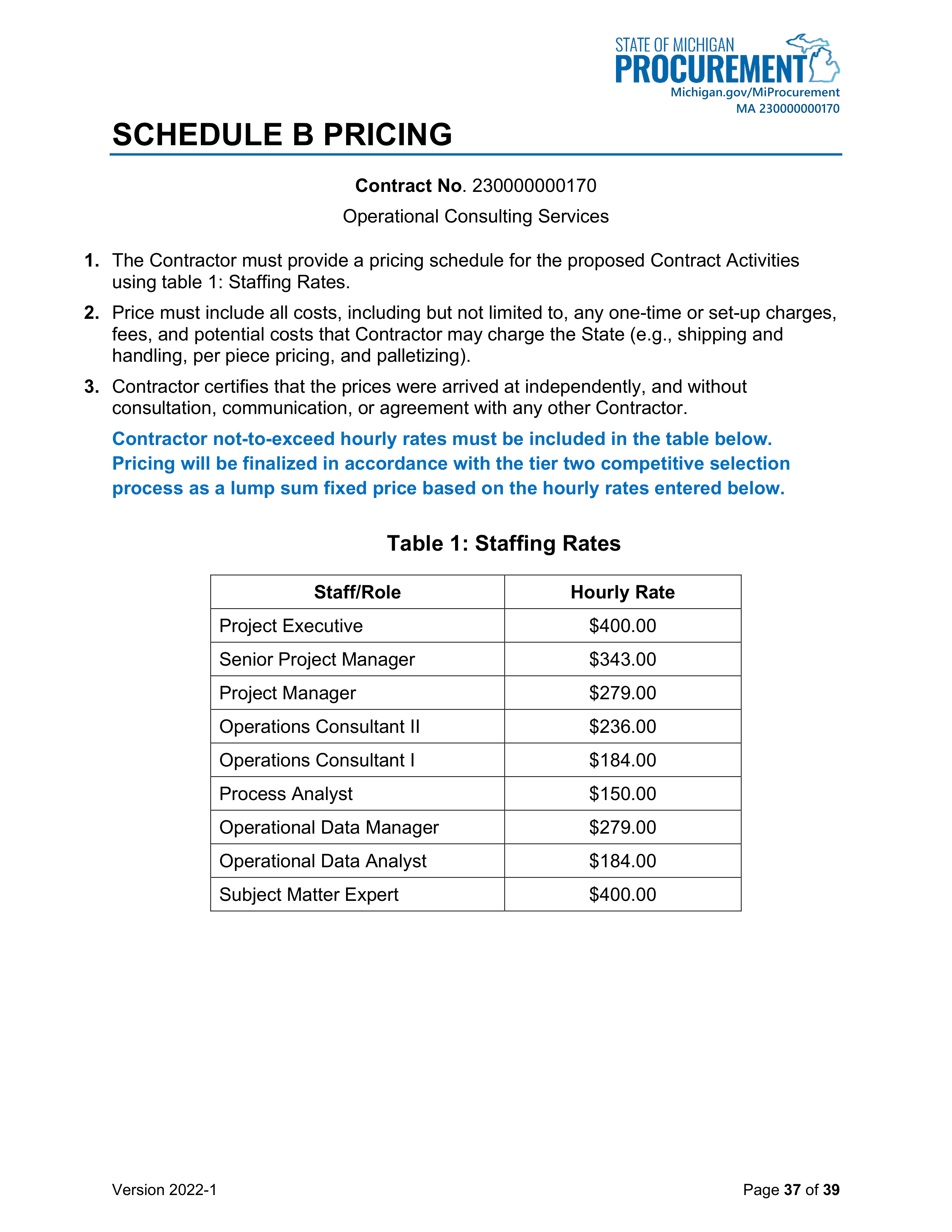 DELOITTE CONTRACT CHANGE NOTICE — page 39