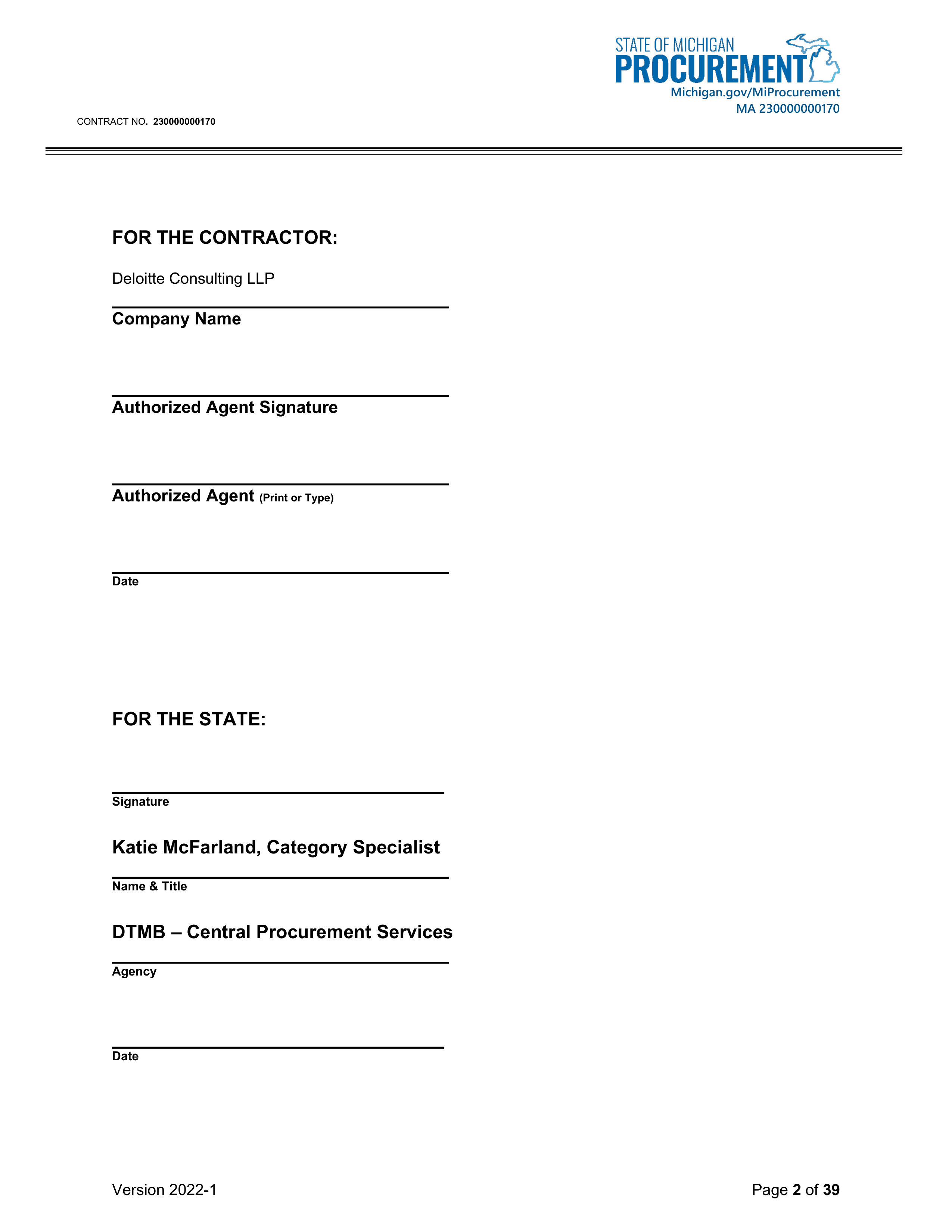 DELOITTE CONTRACT CHANGE NOTICE — page 4