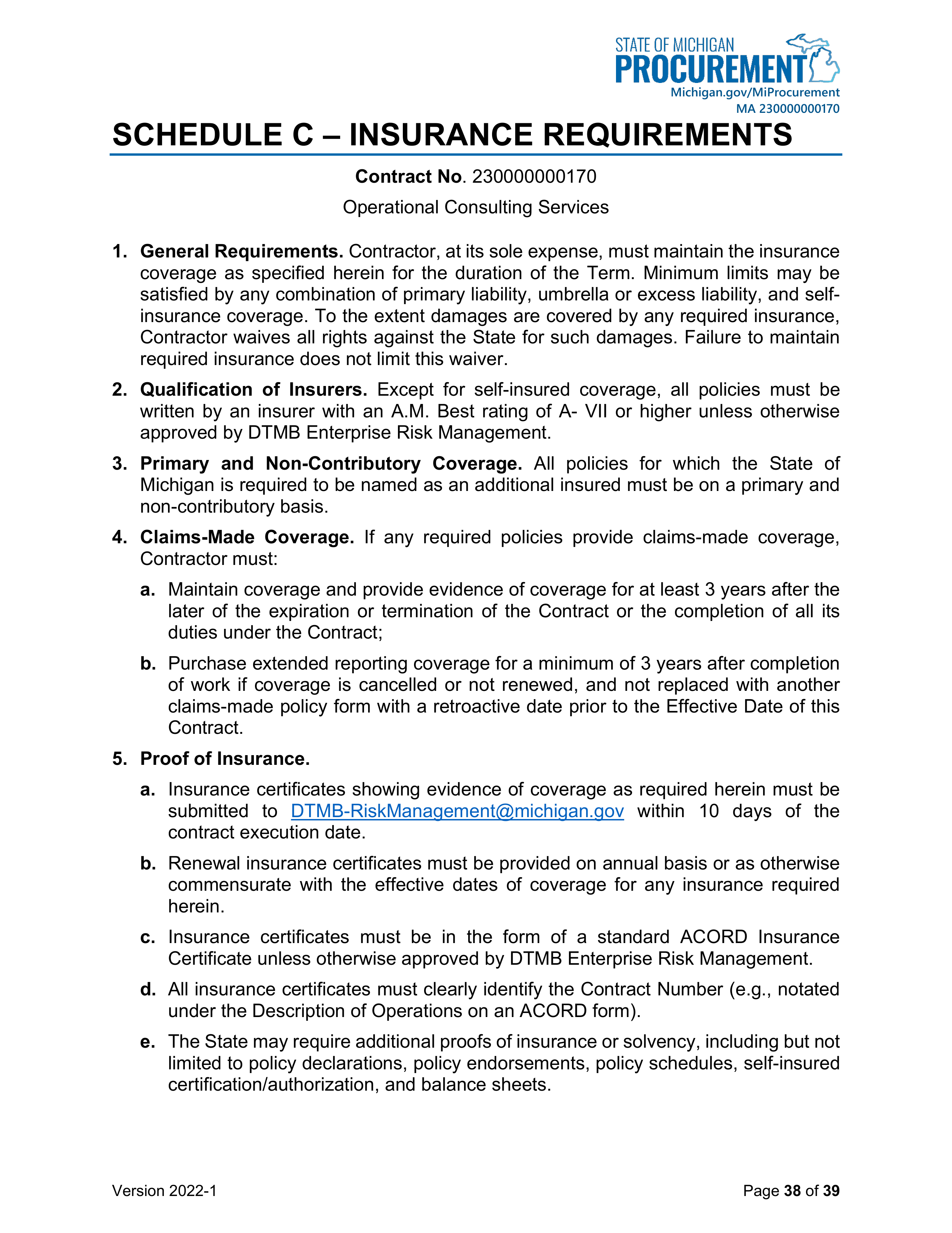 DELOITTE CONTRACT CHANGE NOTICE — page 40