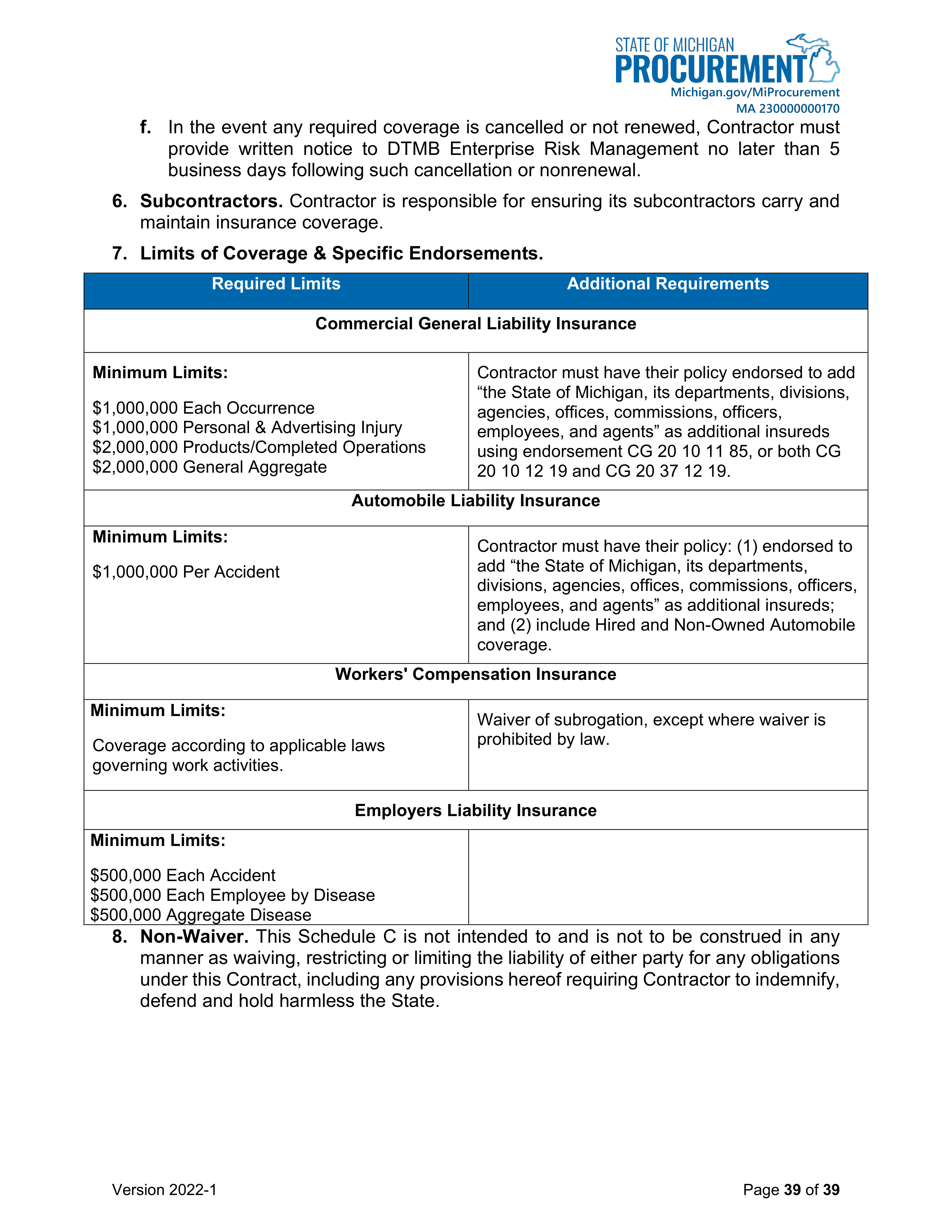 DELOITTE CONTRACT CHANGE NOTICE — page 41