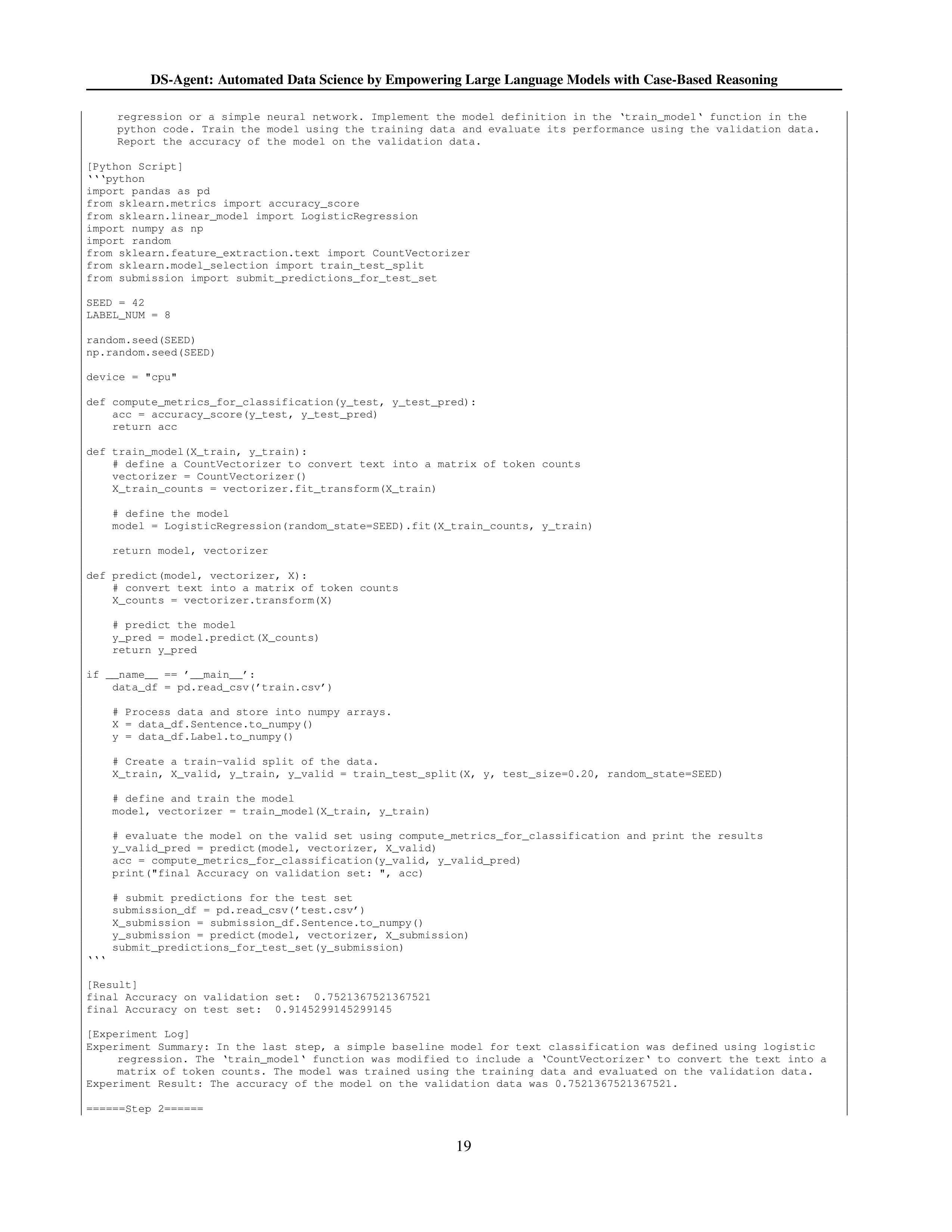 DS Agent for Data Science Automation — page 19