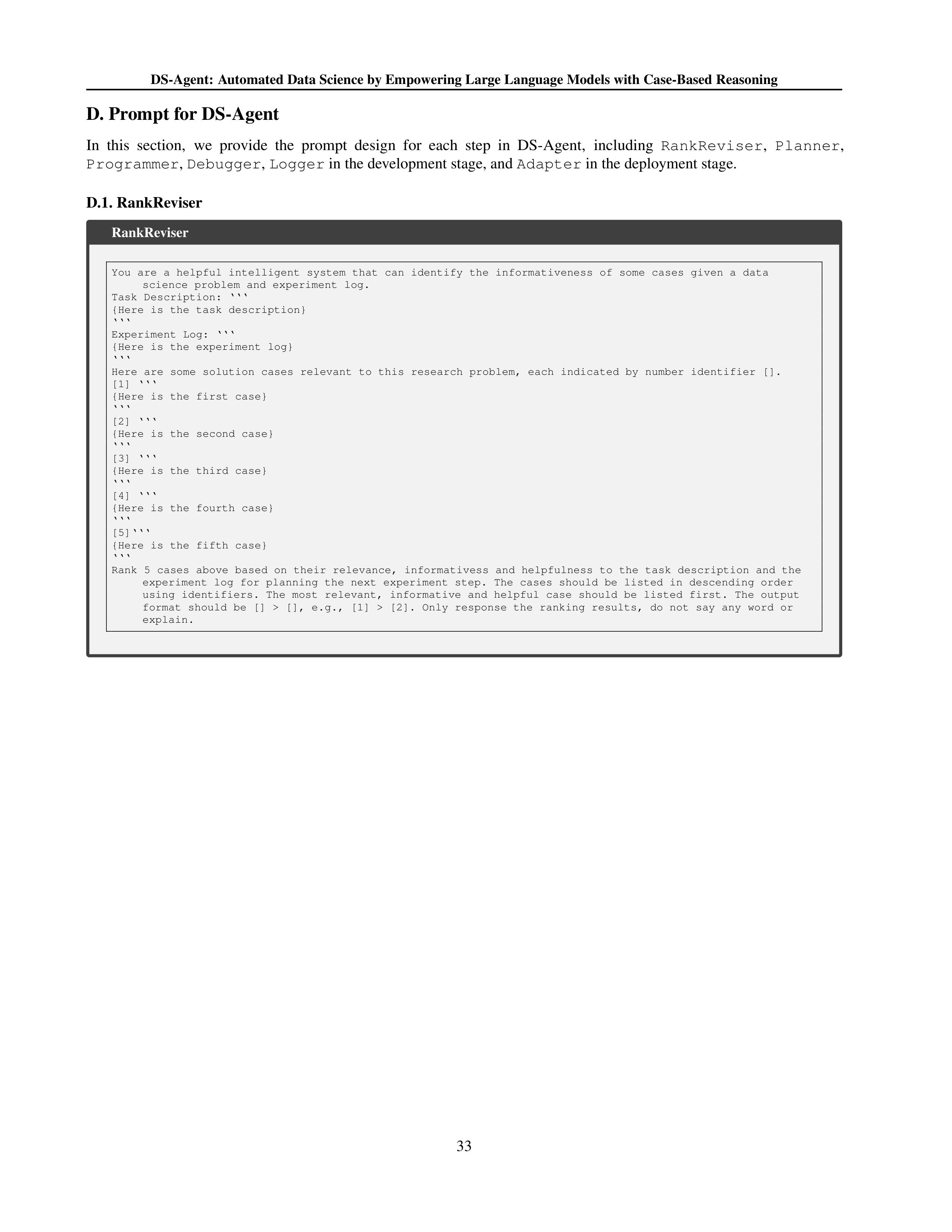DS Agent for Data Science Automation — page 33