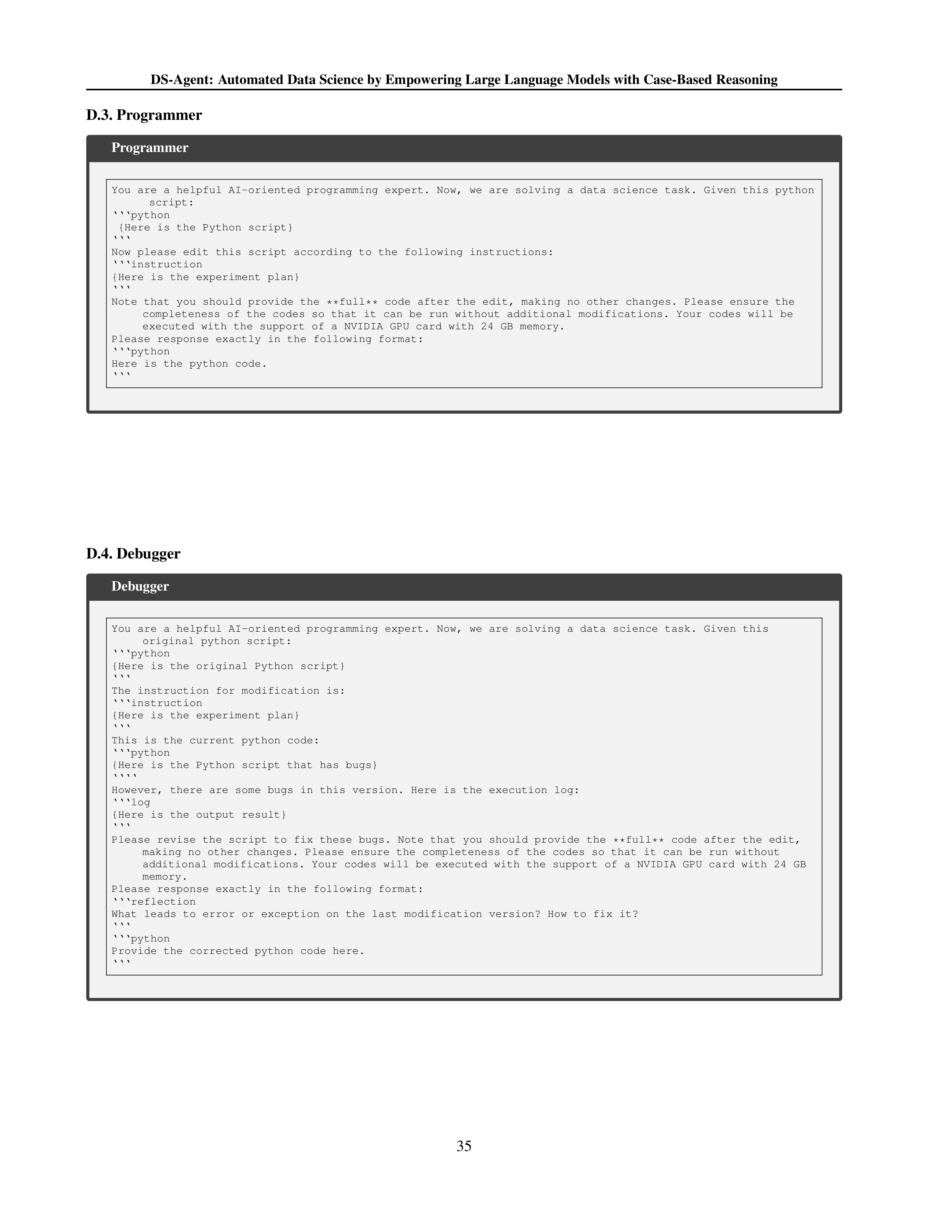 DS Agent for Data Science Automation — page 35