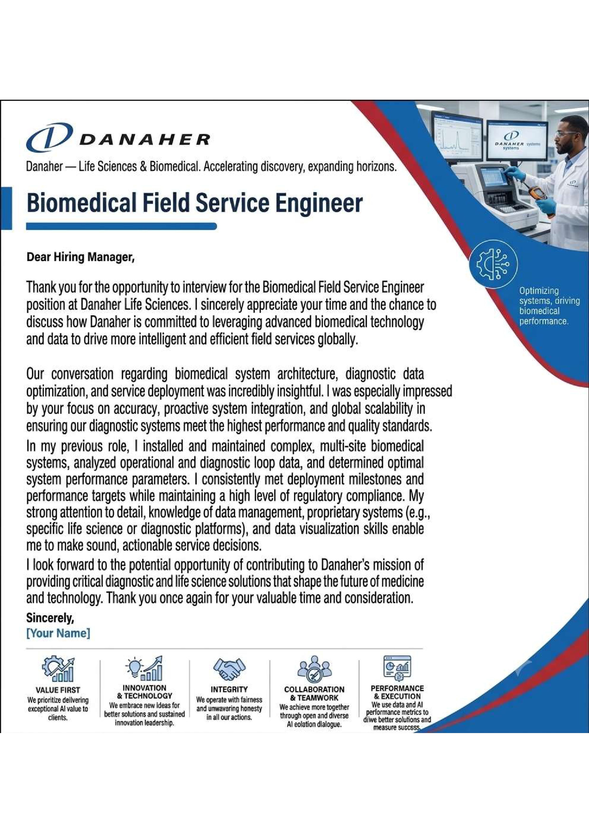 Danaher Biomedical Field Service Engineer — page 1