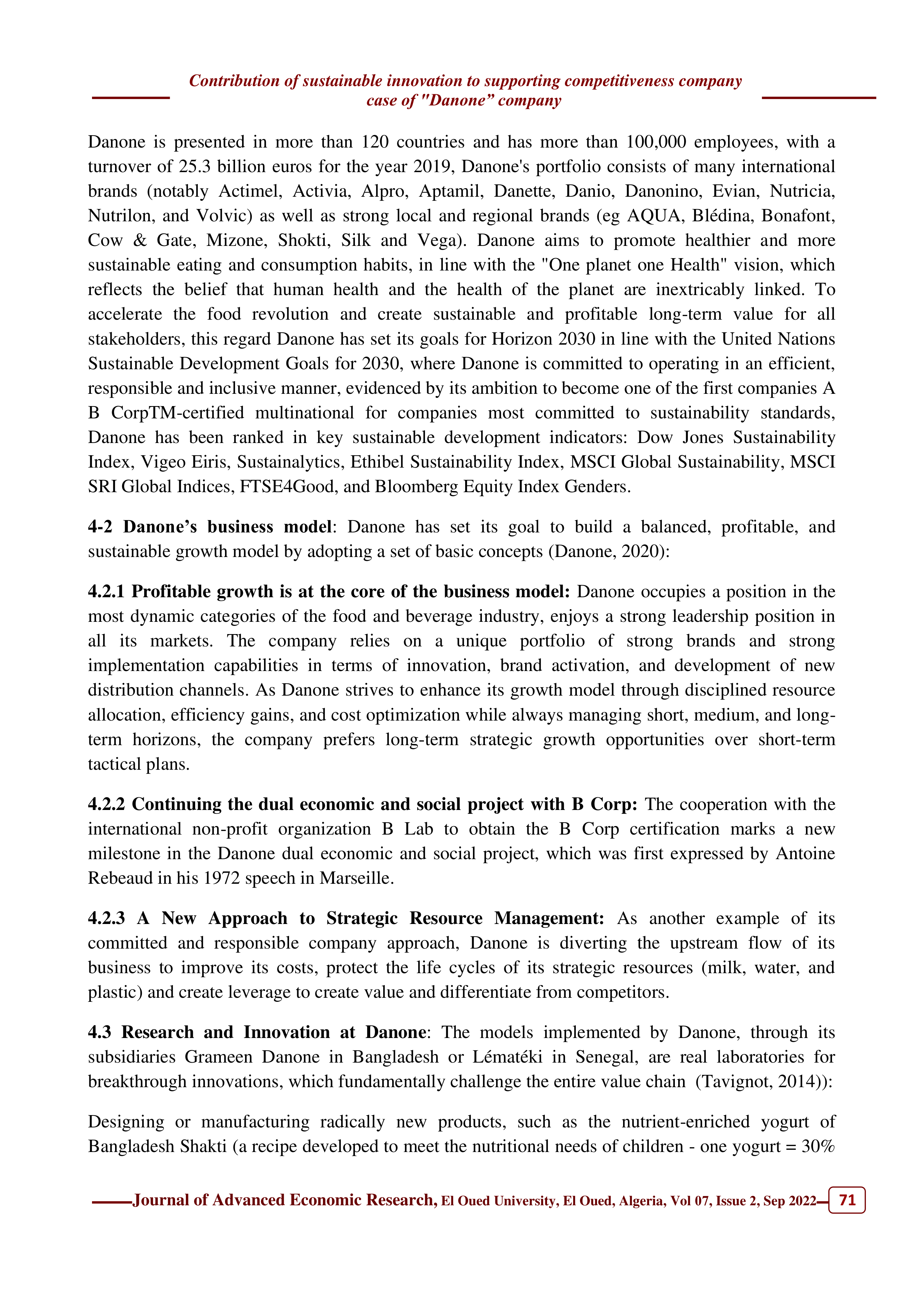 Danone Sustainability Report — page 11