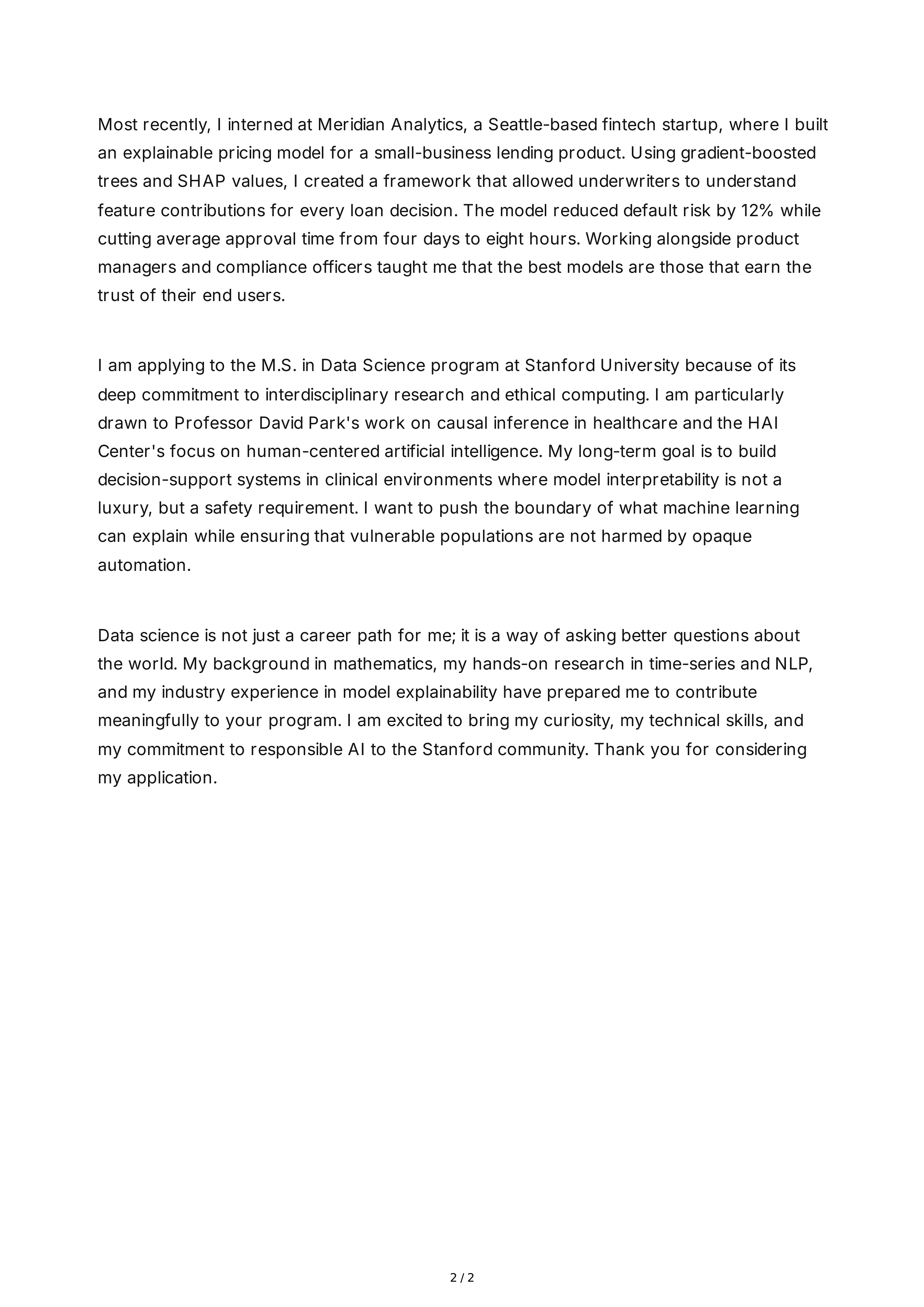 Data Science Personal Statement — page 2