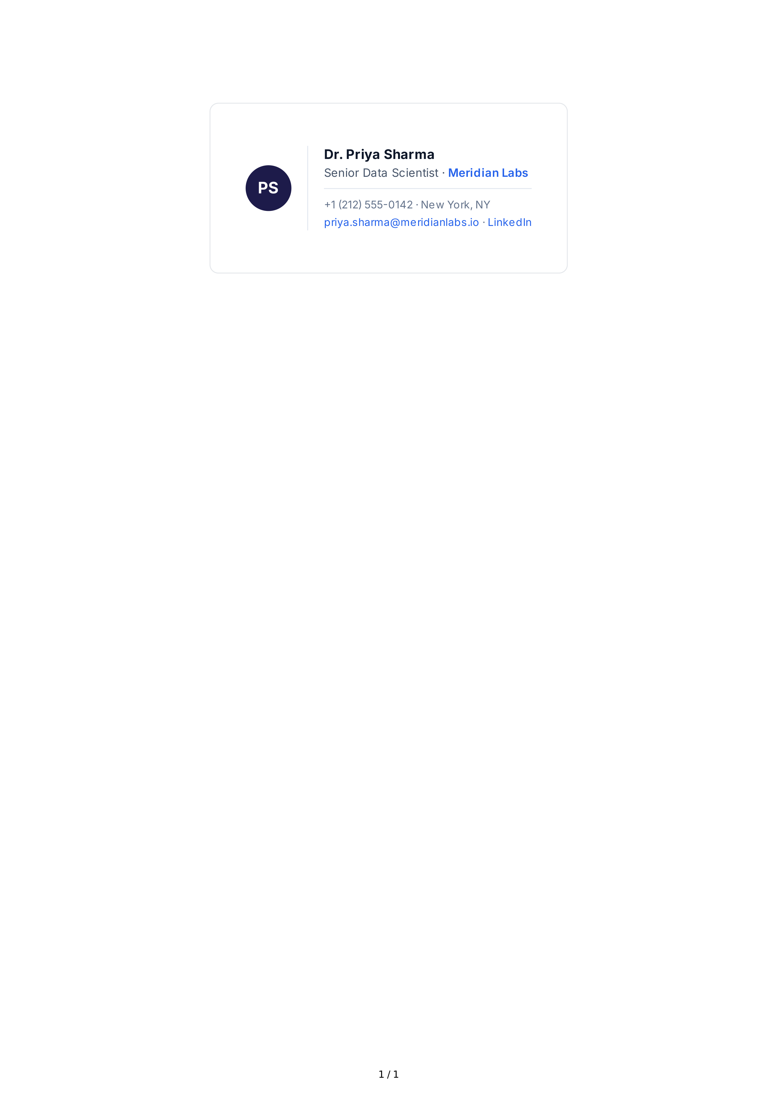 Data Scientist Email Signature — page 1