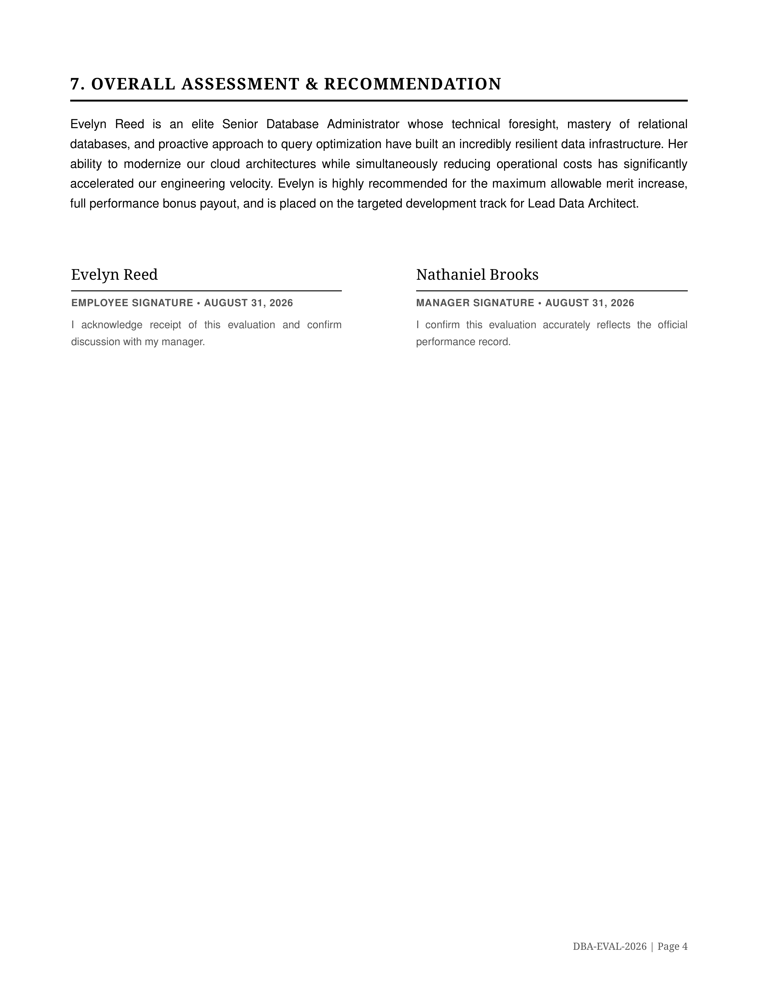 Database Administrator Performance Review — page 4