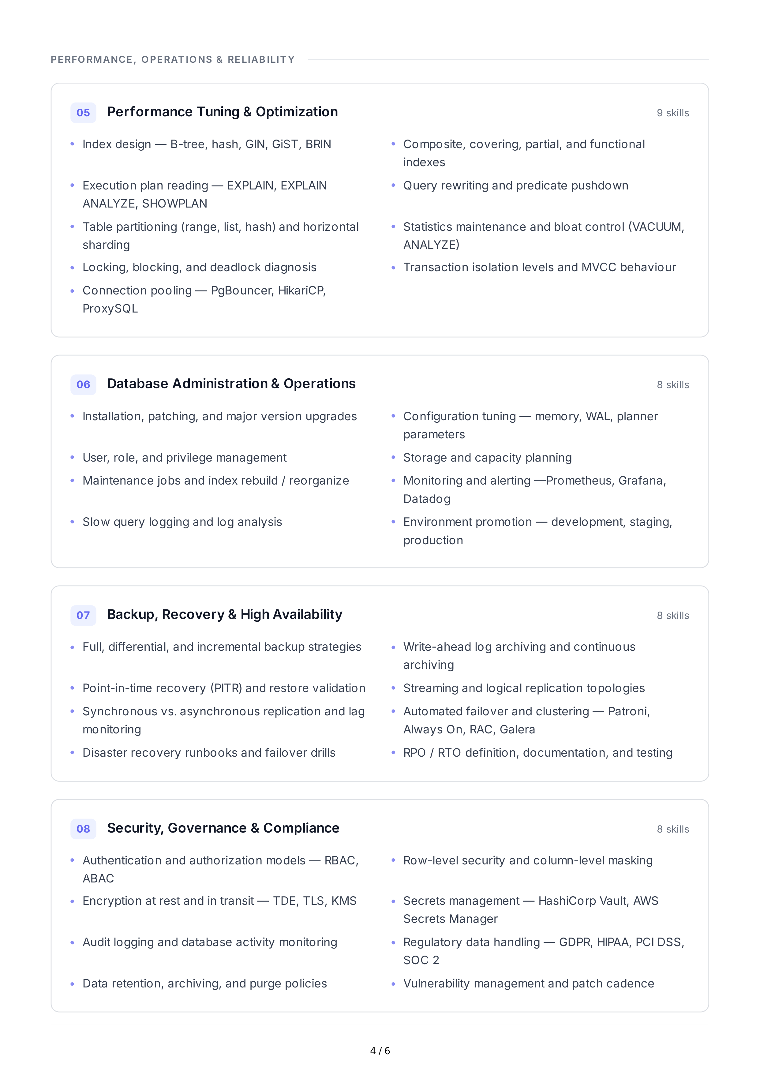Database Management Technical Skills — page 4
