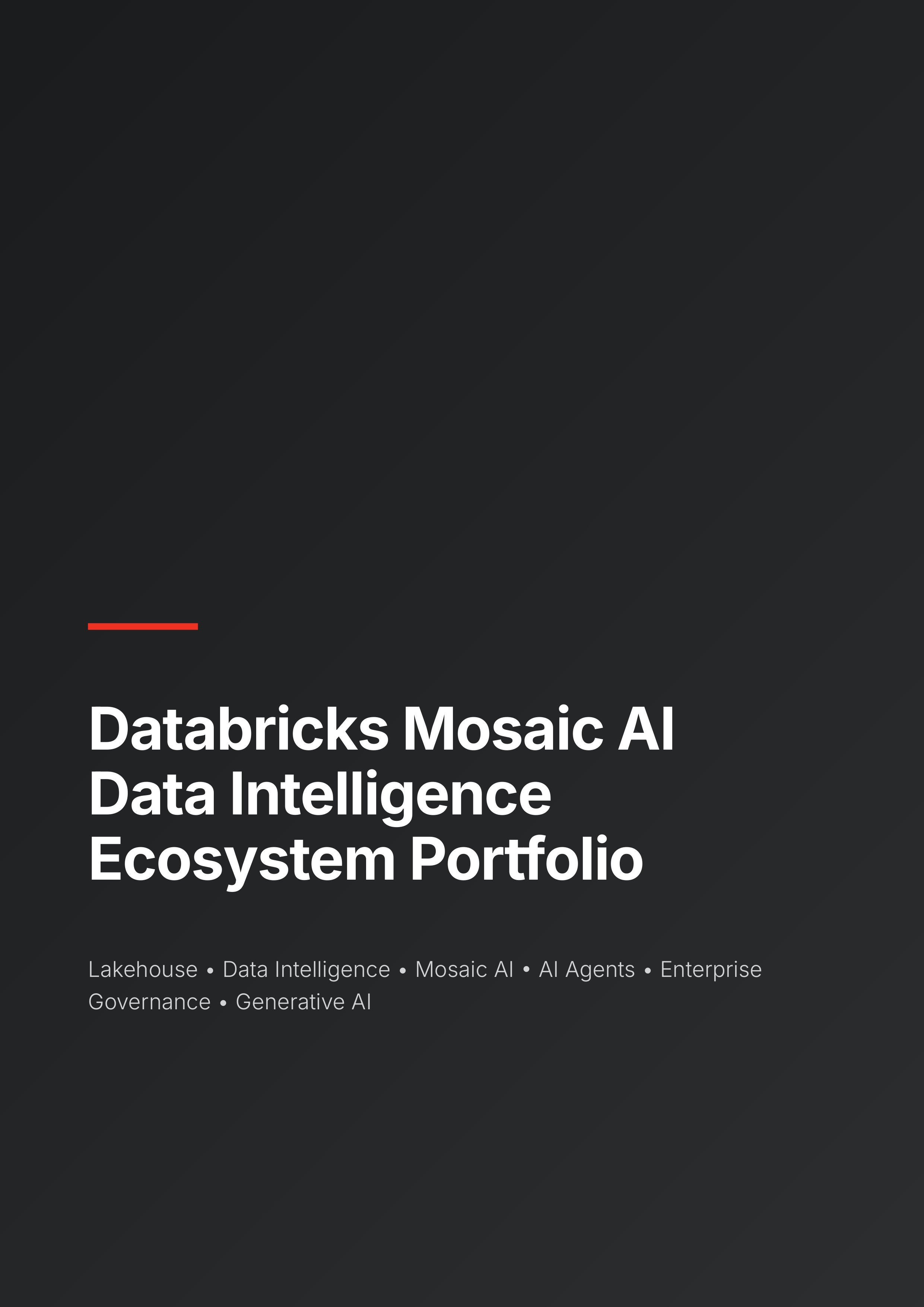 Databricks Mosaic AI Data Intelligence Ecosystem Portfolio — page 1