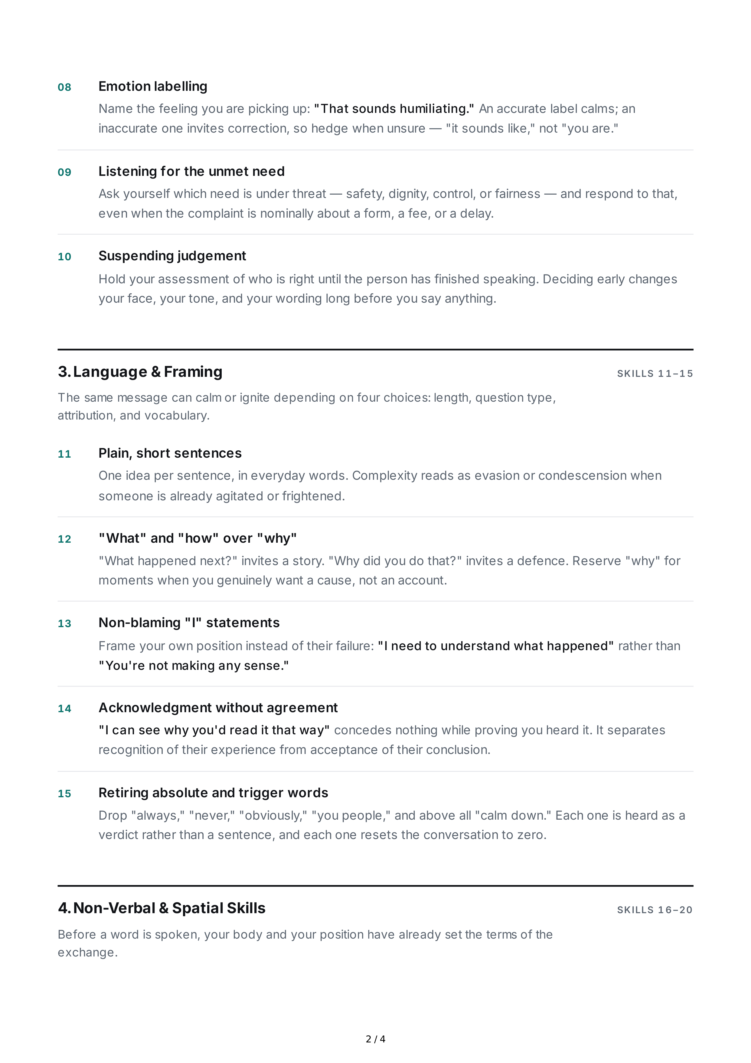 De-escalation Interpersonal Skills — page 2