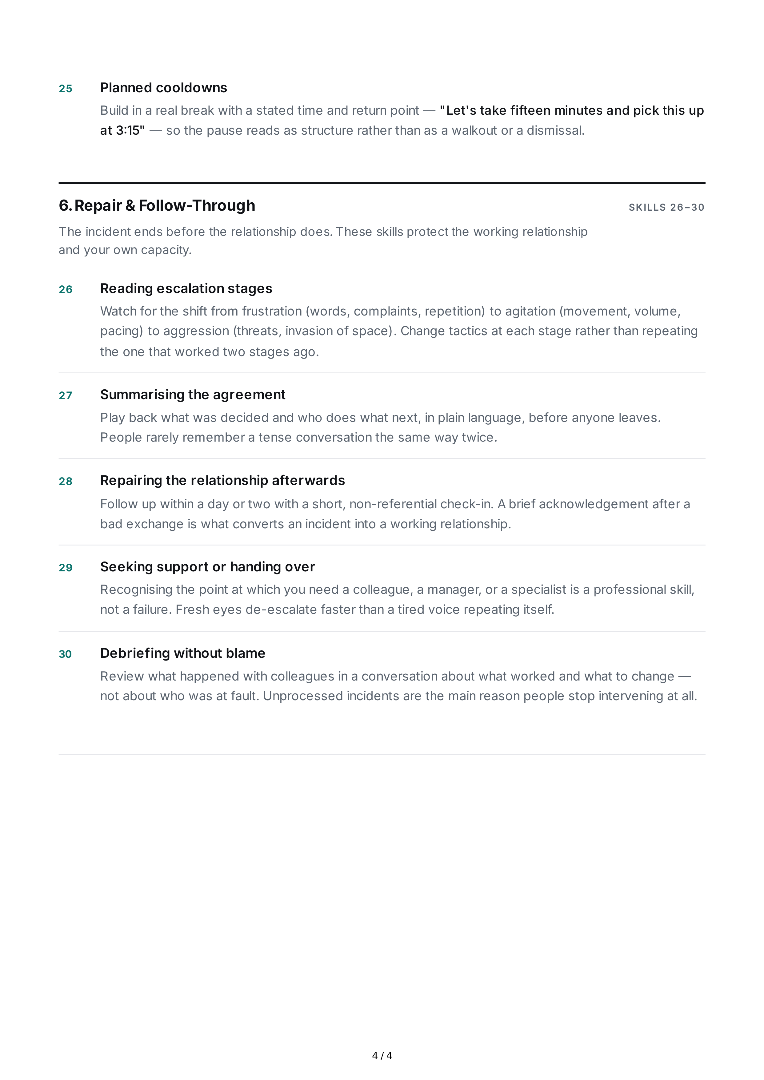 De-escalation Interpersonal Skills — page 4