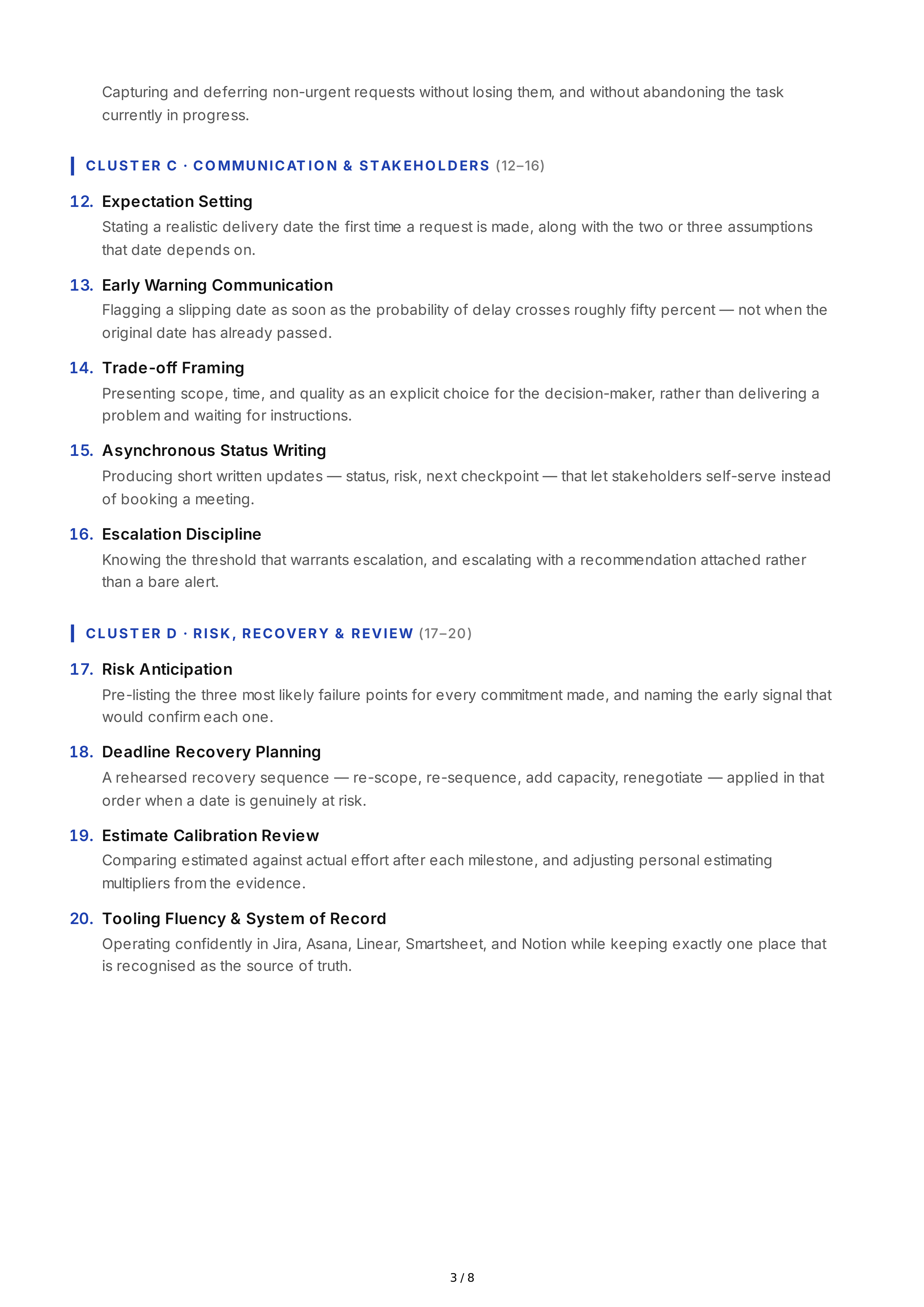Deadline Management Professional Goals — page 3