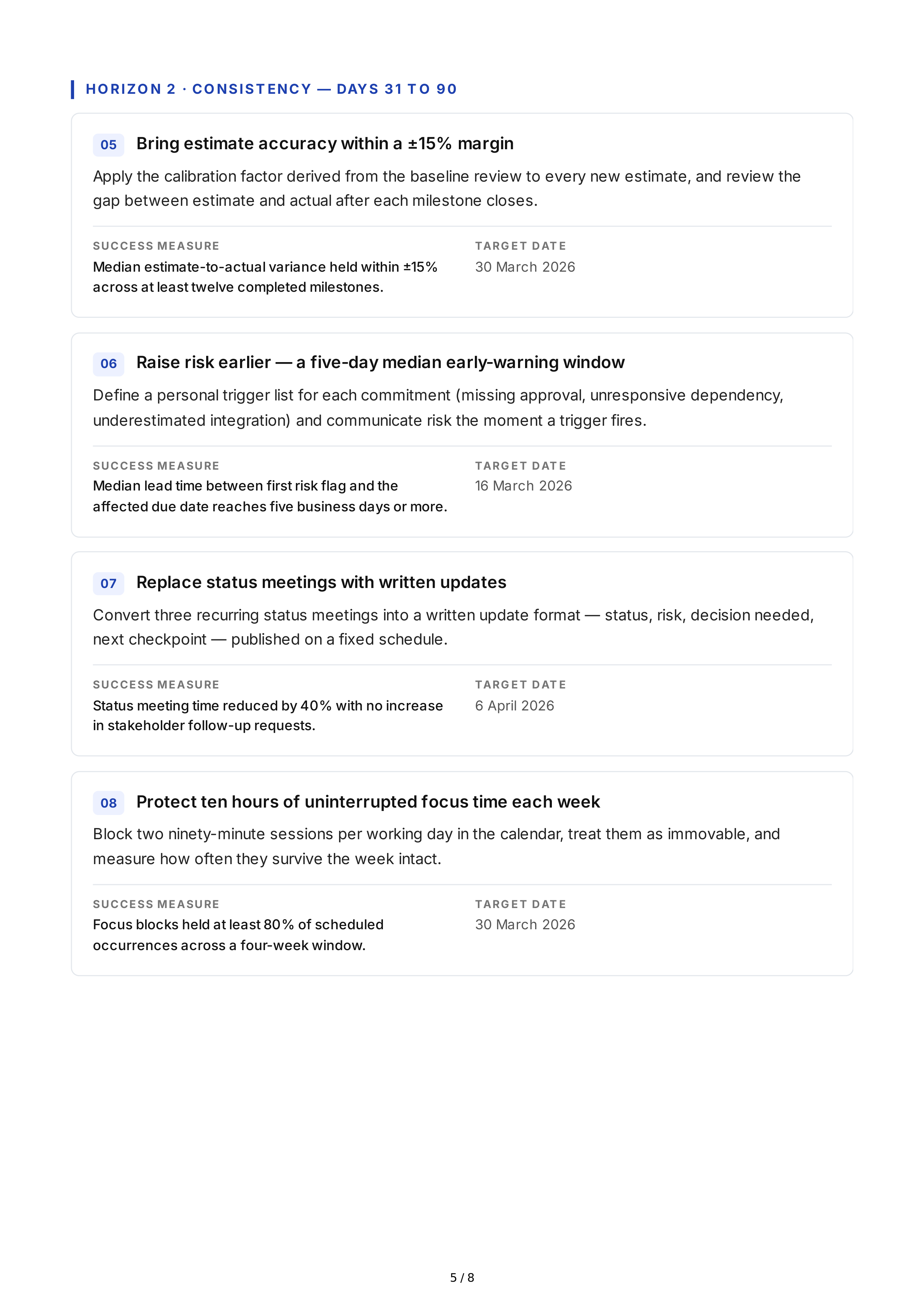 Deadline Management Professional Goals — page 5