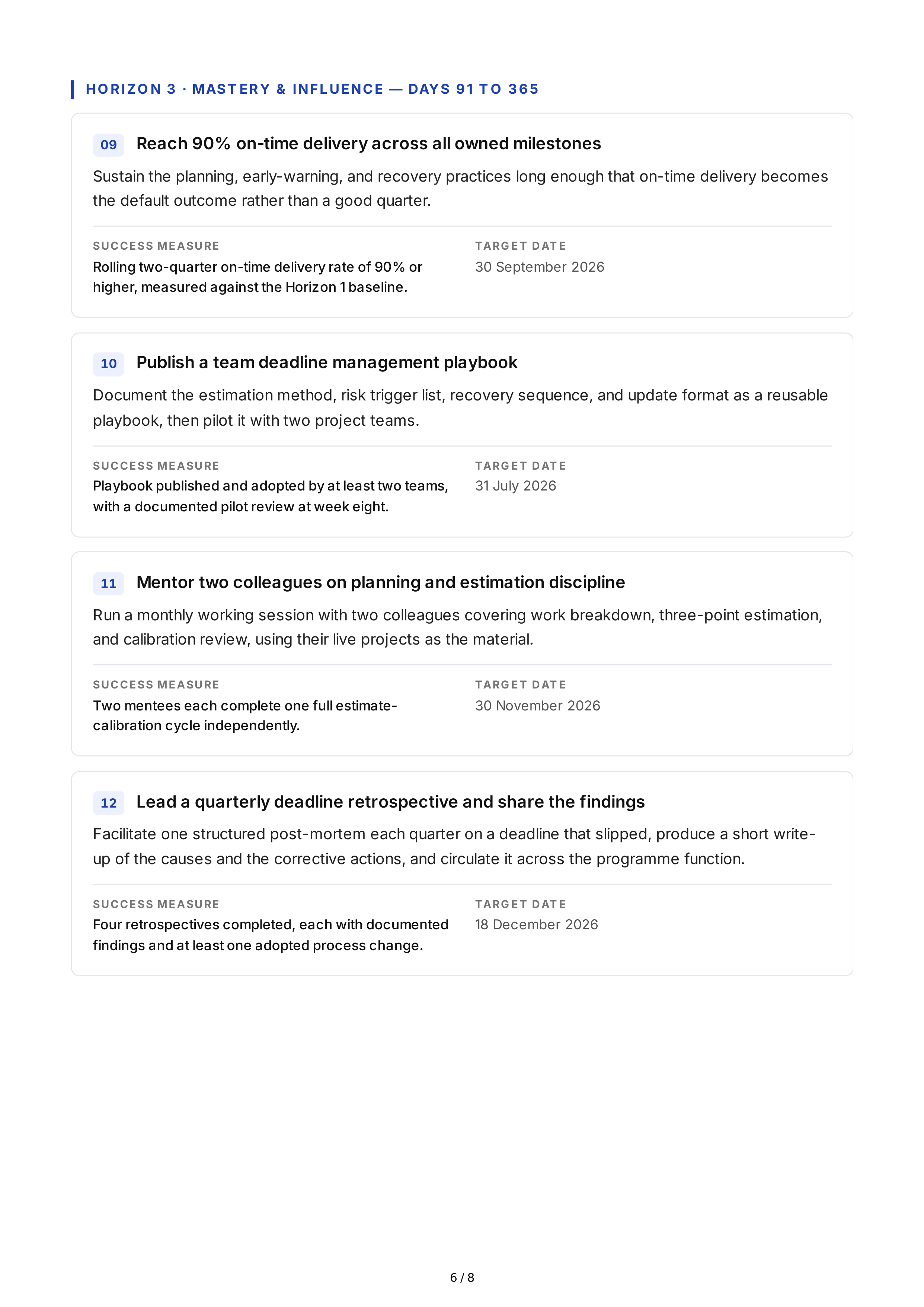 Deadline Management Professional Goals — page 6