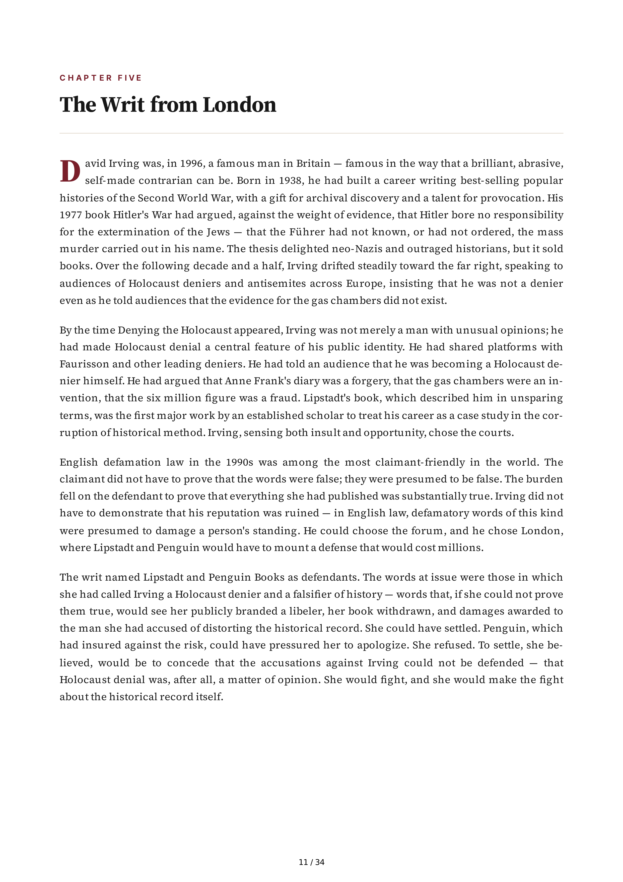 Deborah Lipstadt History on Trial My Day in Court with a Holocaust Denier Biography — page 11