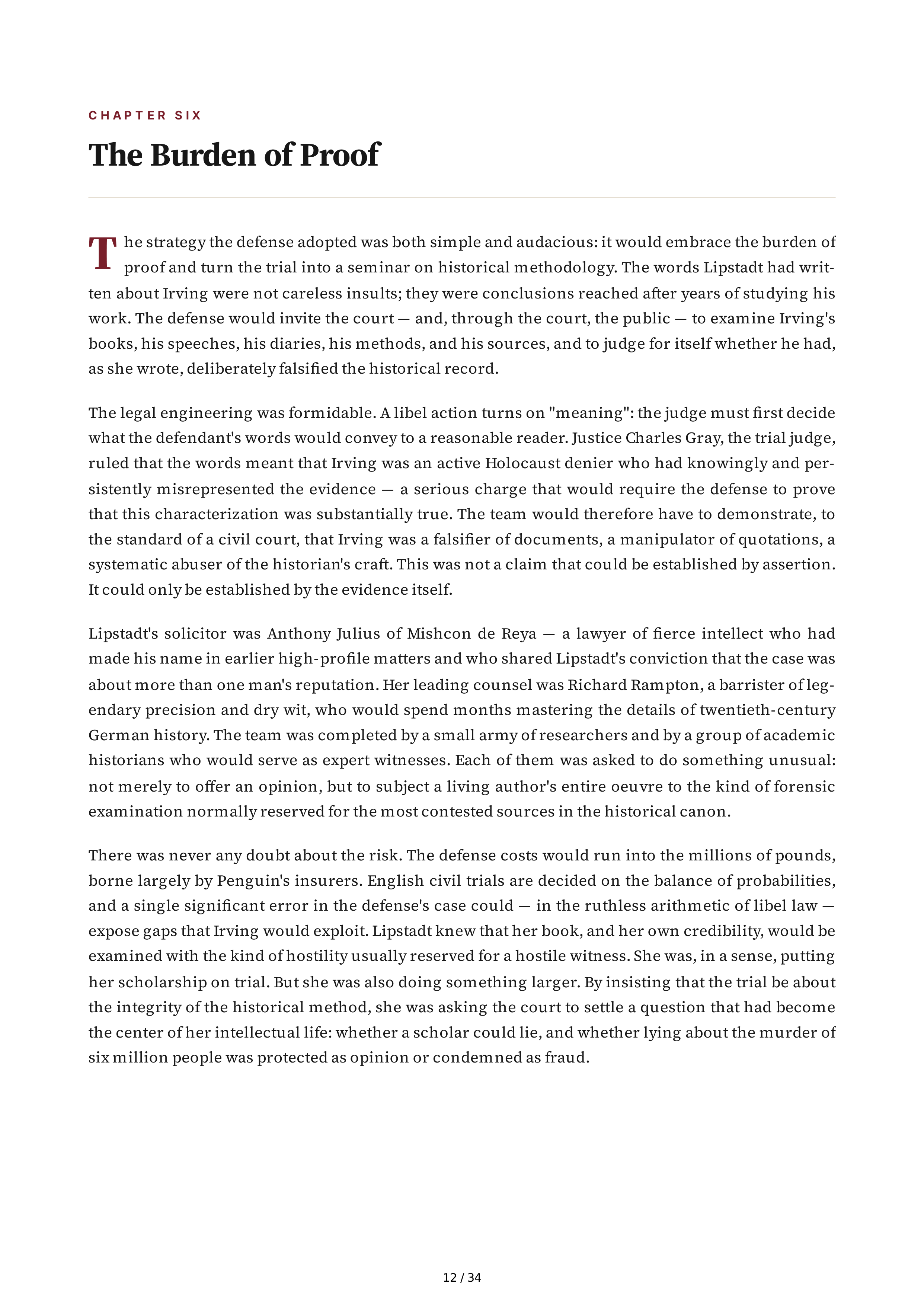 Deborah Lipstadt History on Trial My Day in Court with a Holocaust Denier Biography — page 12