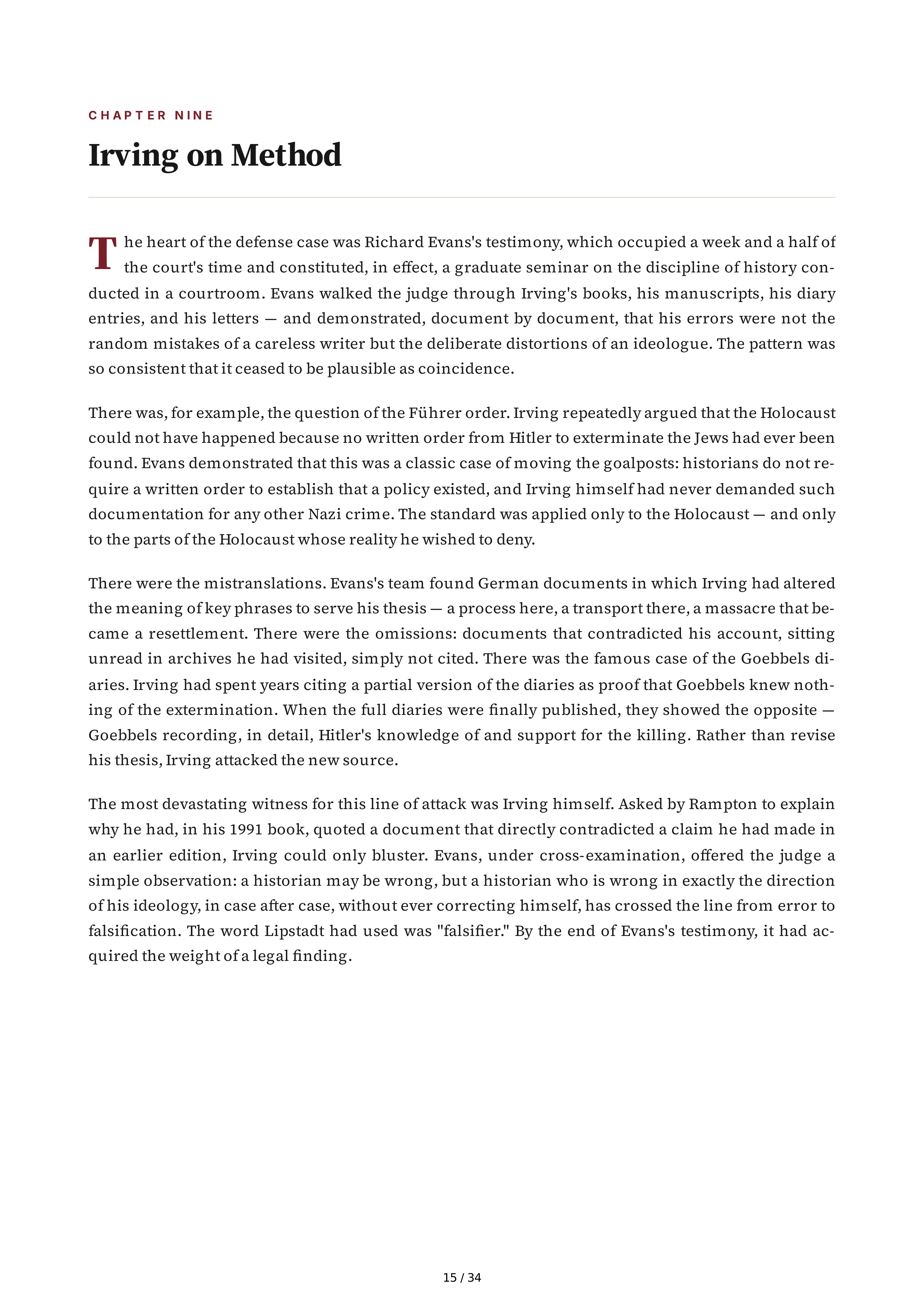 Deborah Lipstadt History on Trial My Day in Court with a Holocaust Denier Biography — page 15