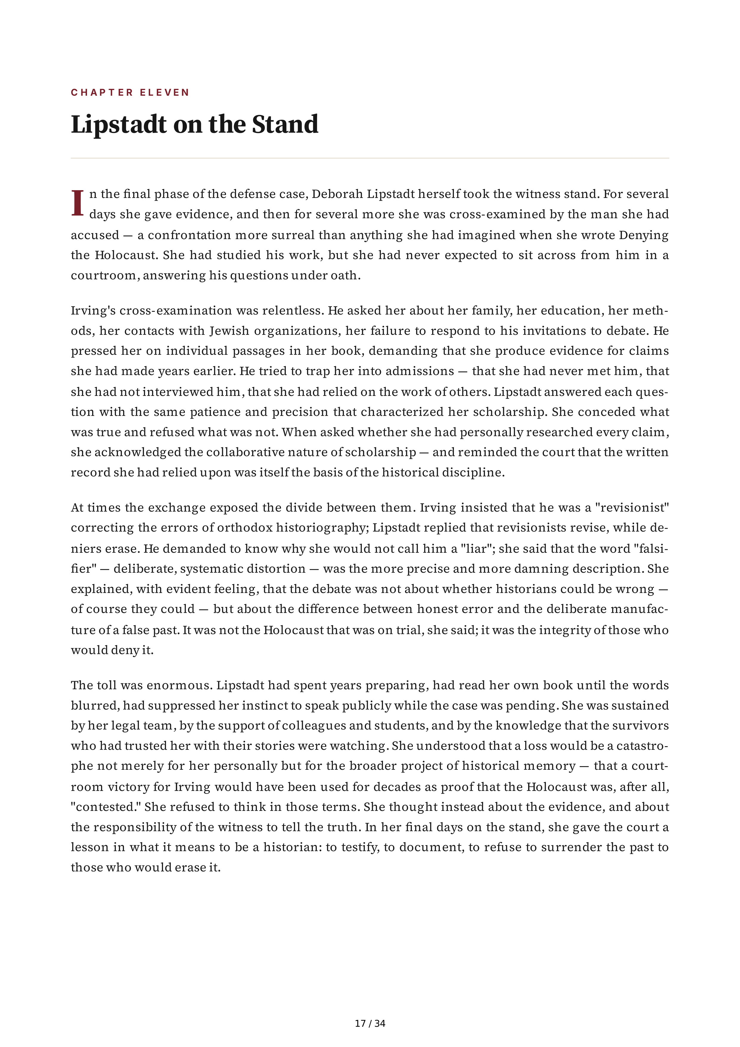 Deborah Lipstadt History on Trial My Day in Court with a Holocaust Denier Biography — page 17