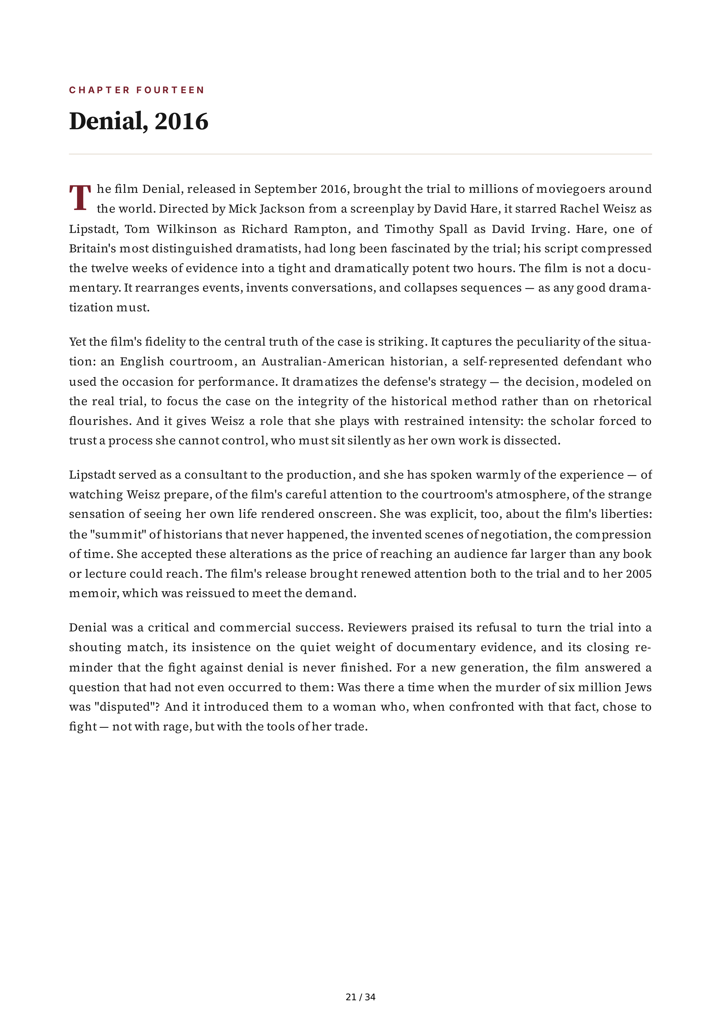 Deborah Lipstadt History on Trial My Day in Court with a Holocaust Denier Biography — page 21