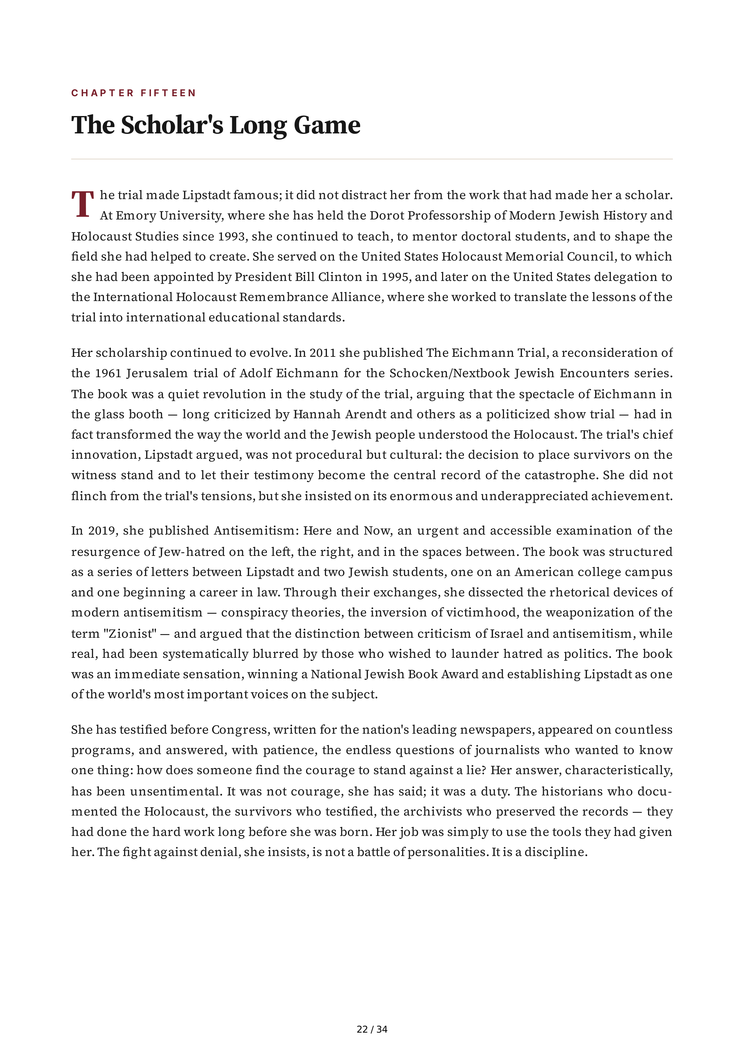 Deborah Lipstadt History on Trial My Day in Court with a Holocaust Denier Biography — page 22