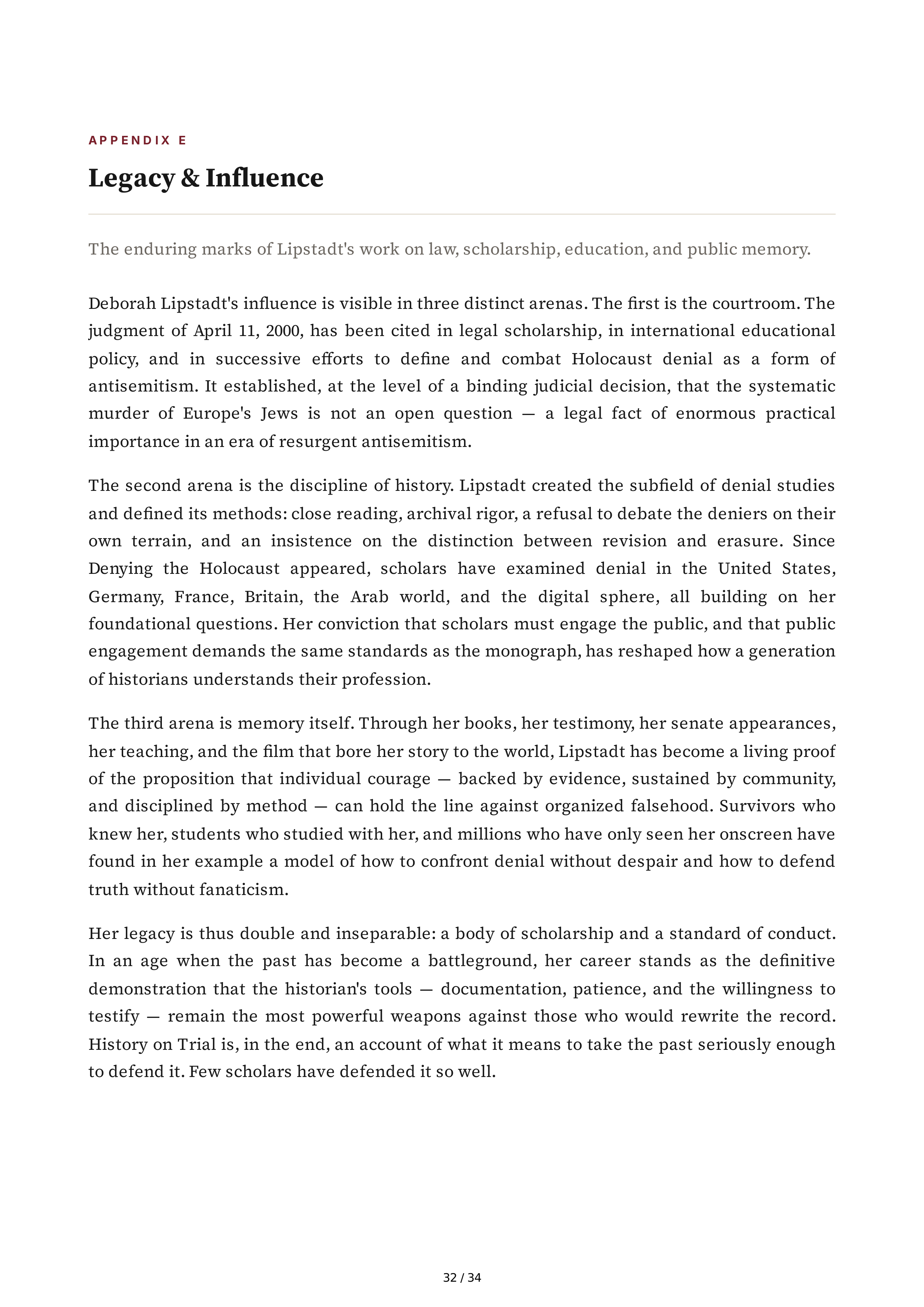 Deborah Lipstadt History on Trial My Day in Court with a Holocaust Denier Biography — page 32