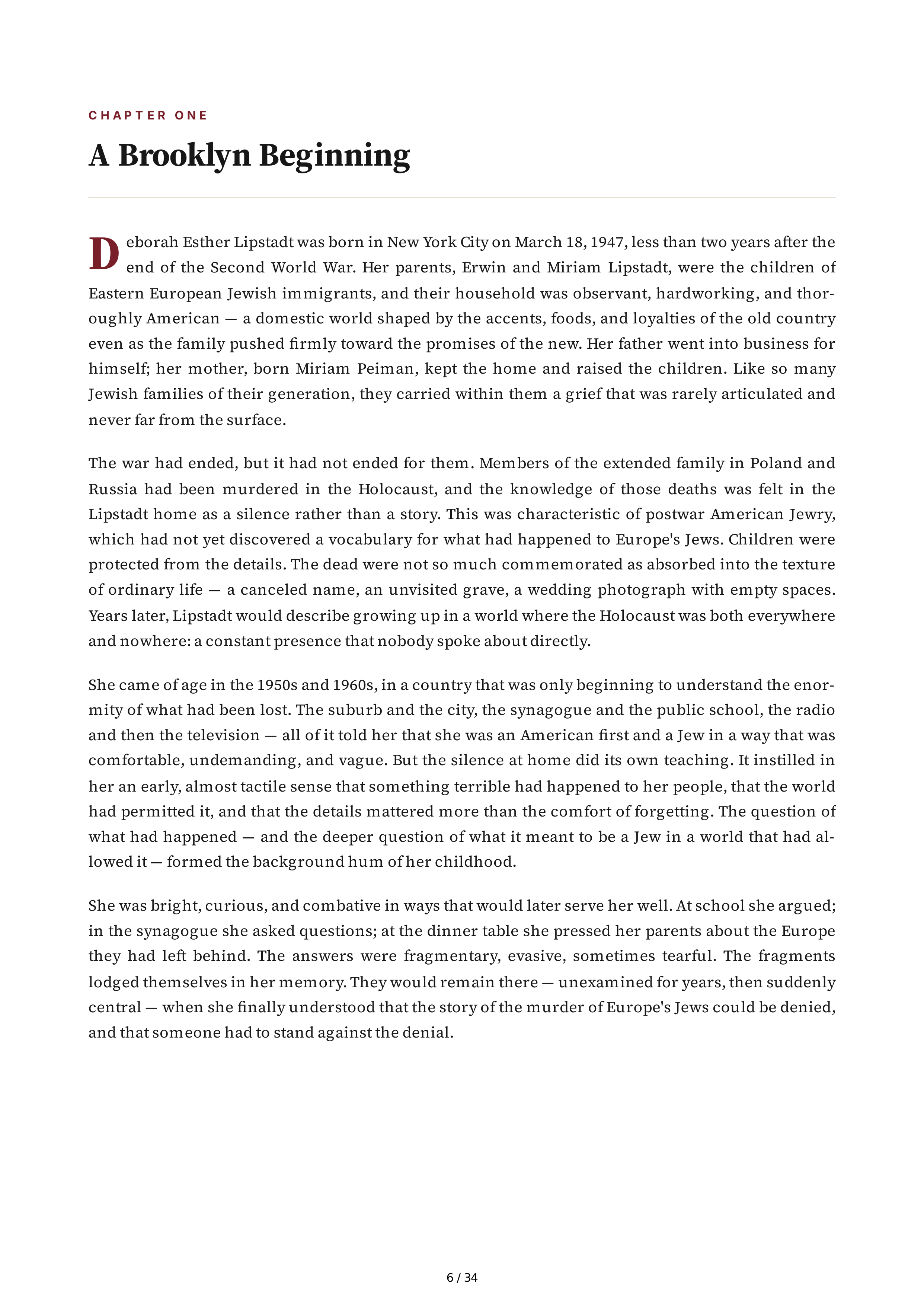 Deborah Lipstadt History on Trial My Day in Court with a Holocaust Denier Biography — page 6