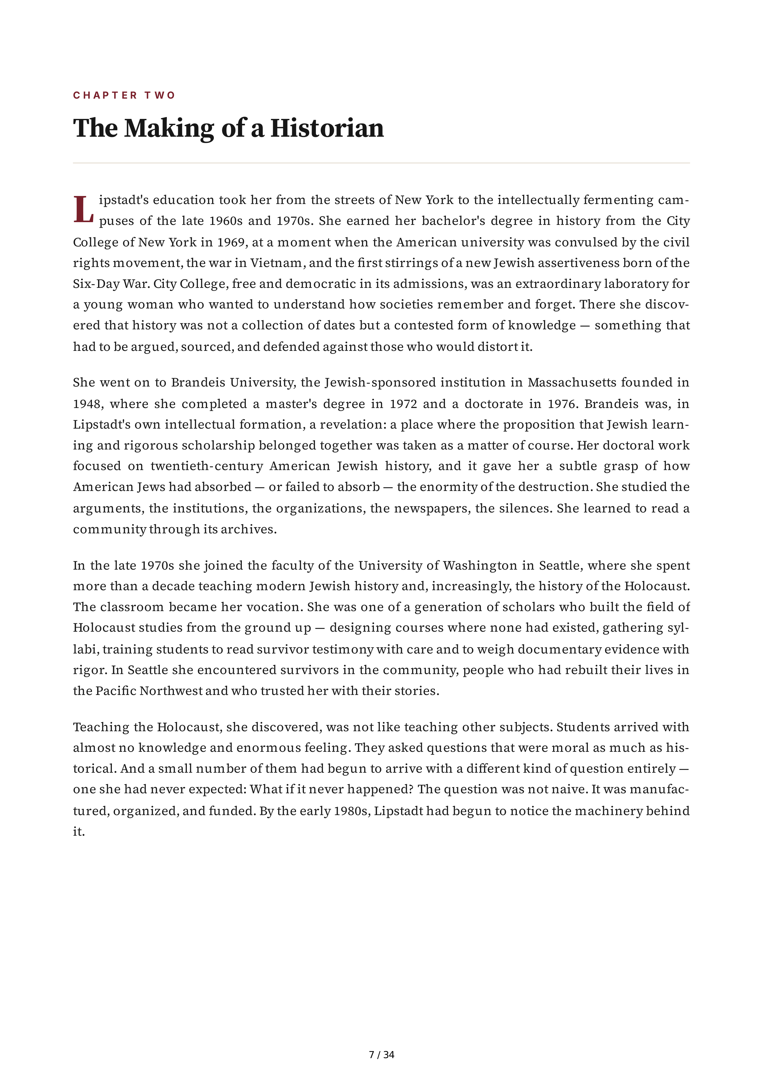 Deborah Lipstadt History on Trial My Day in Court with a Holocaust Denier Biography — page 7