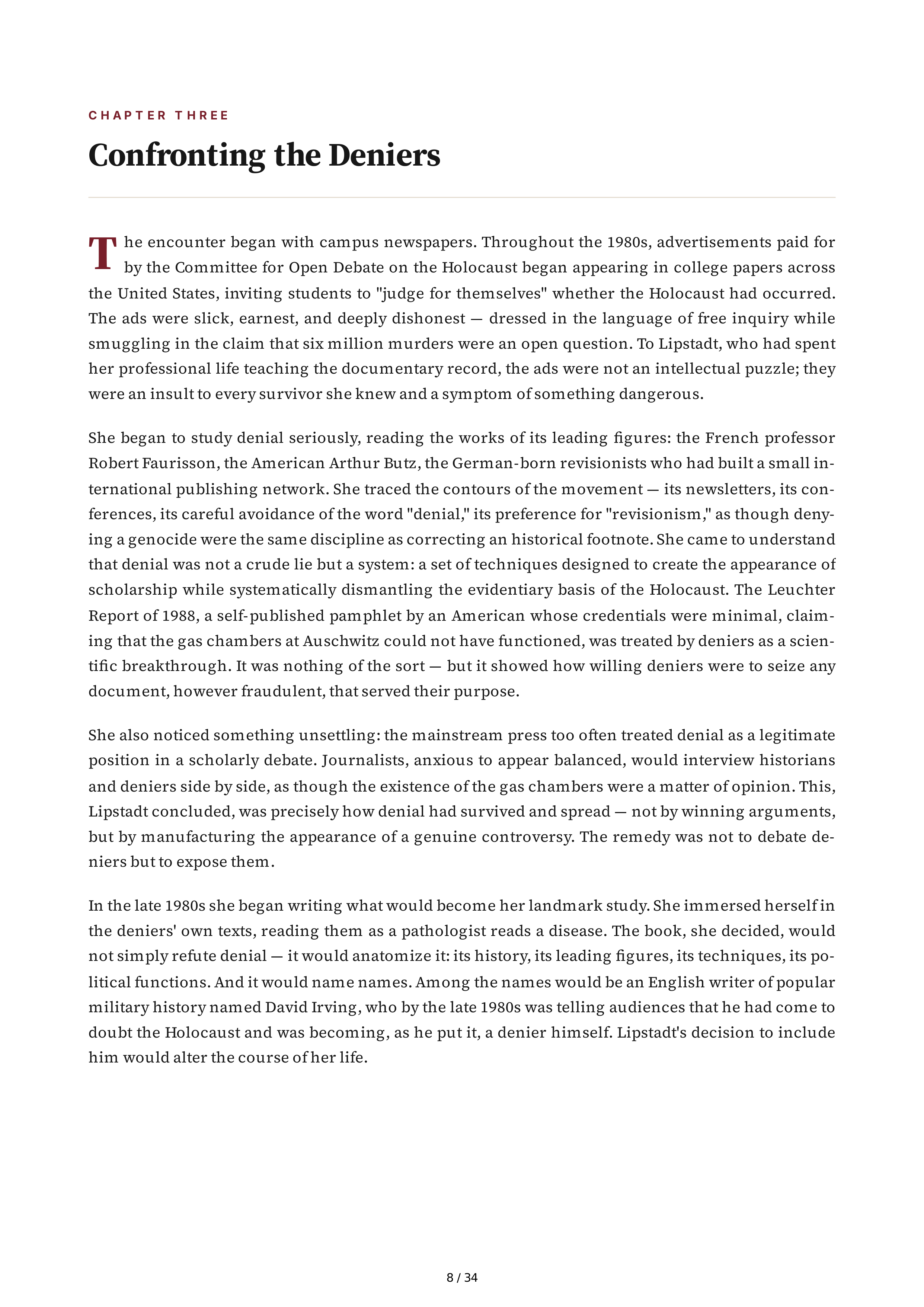 Deborah Lipstadt History on Trial My Day in Court with a Holocaust Denier Biography — page 8