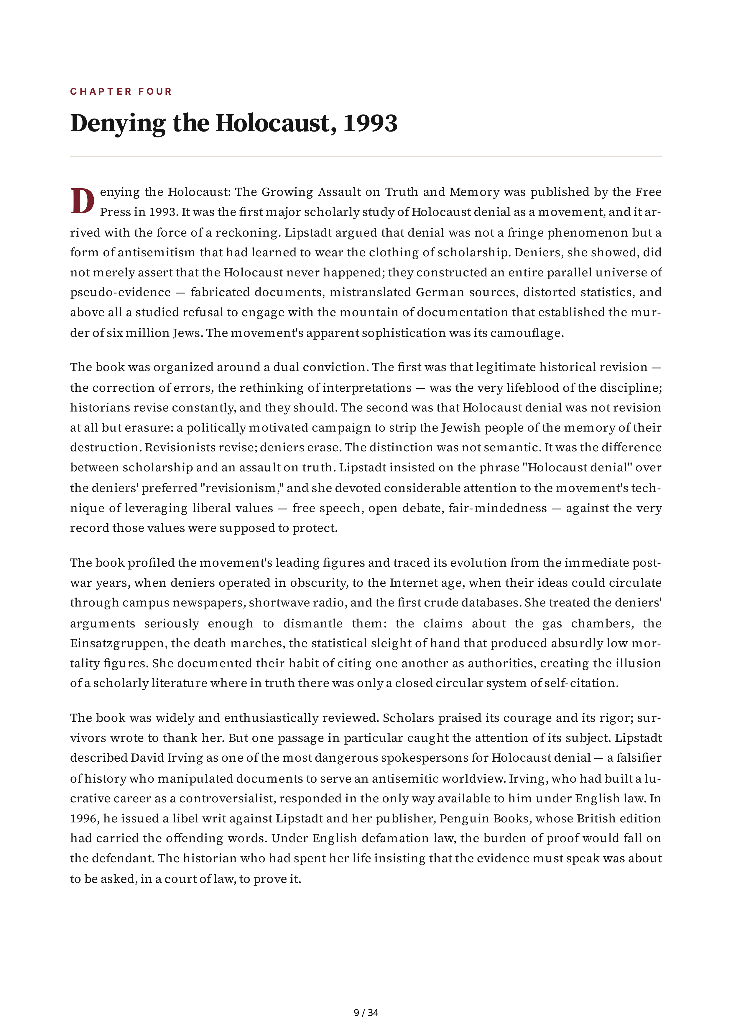 Deborah Lipstadt History on Trial My Day in Court with a Holocaust Denier Biography — page 9