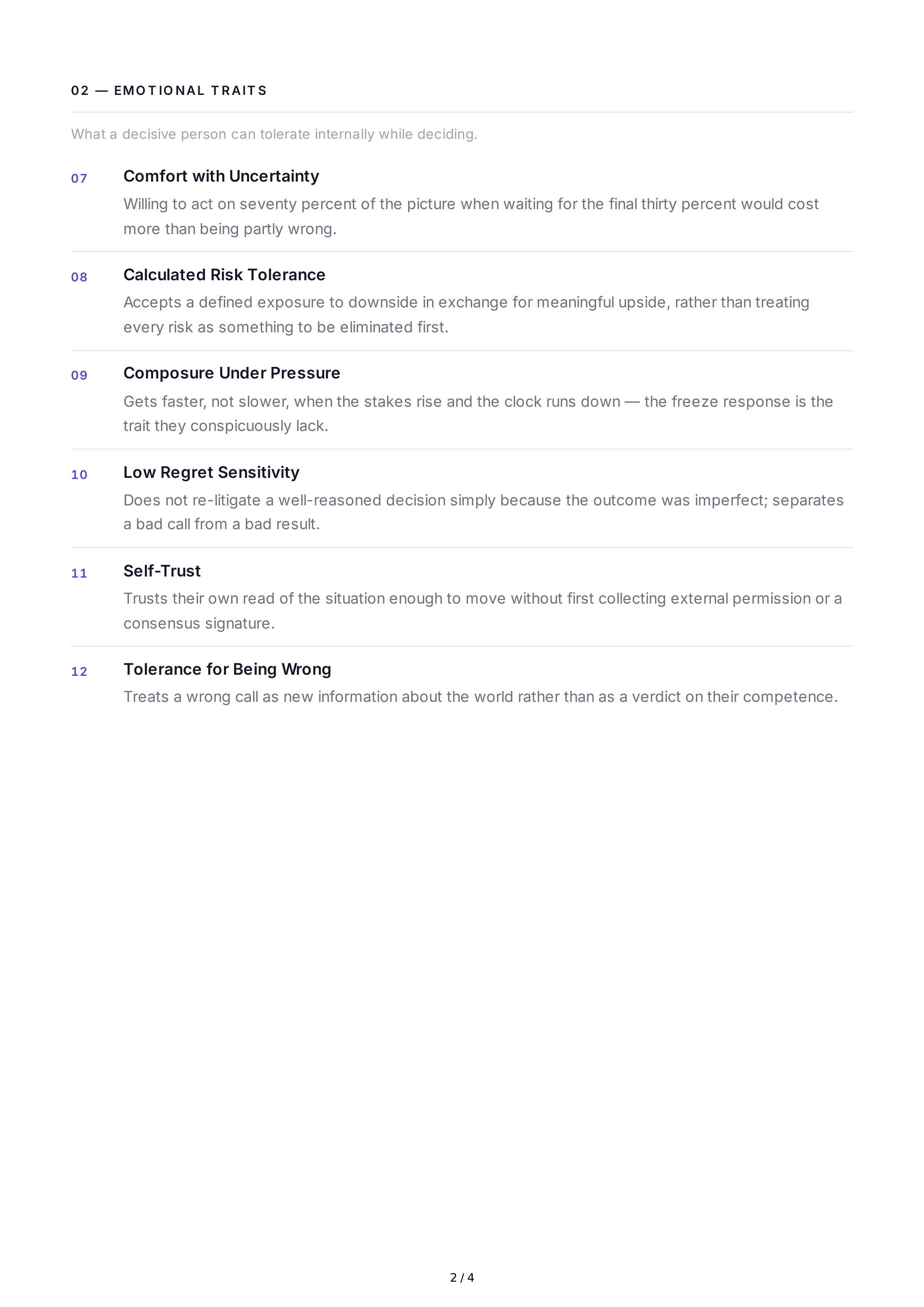 Decisiveness Personality Traits — page 2