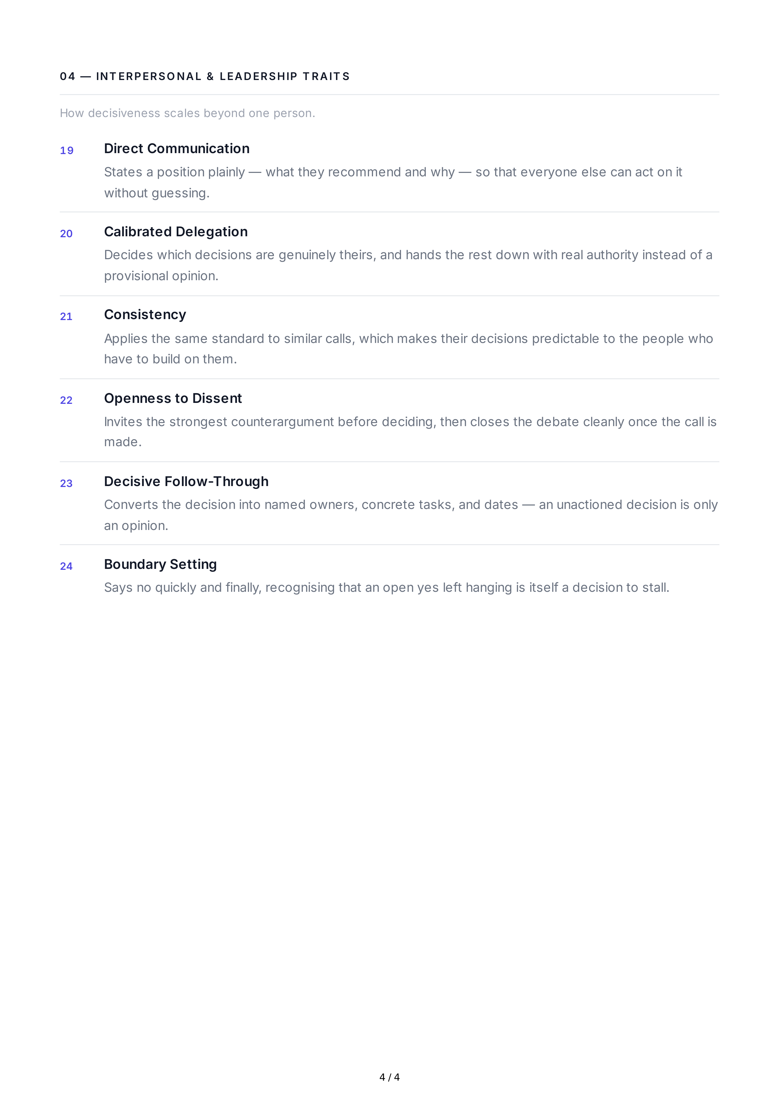 Decisiveness Personality Traits — page 4