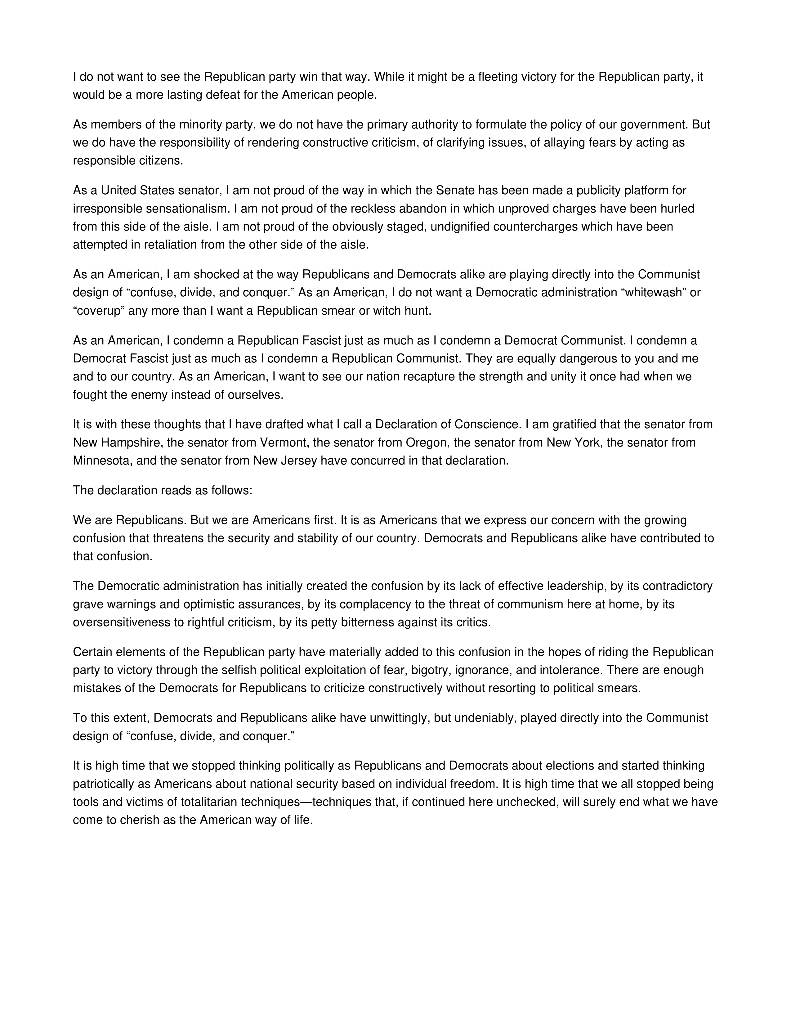 Declaration of Conscience Persuasive Speech — page 2