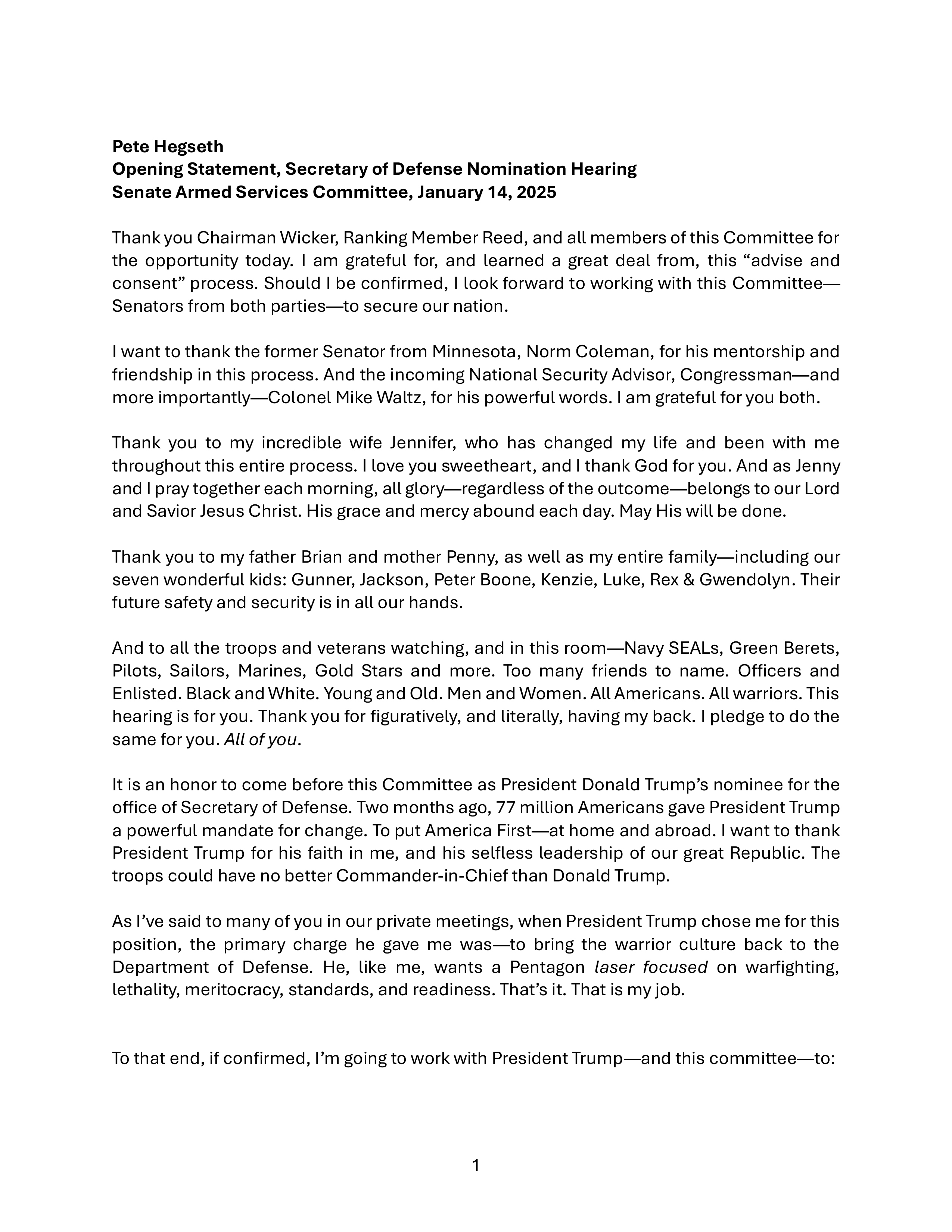 Defense Confirmation Opening Statement — page 1