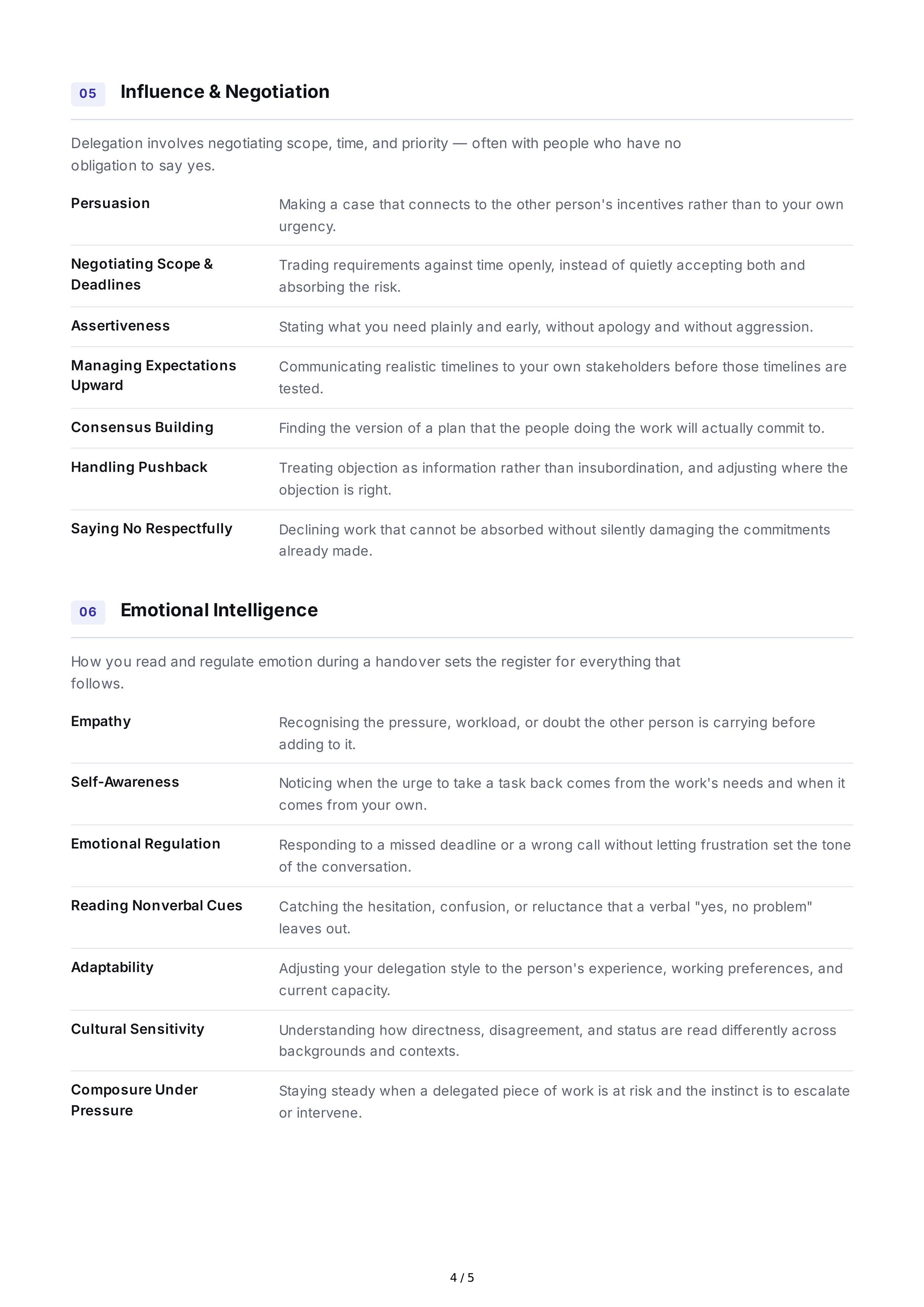 Delegation Interpersonal Skills — page 4