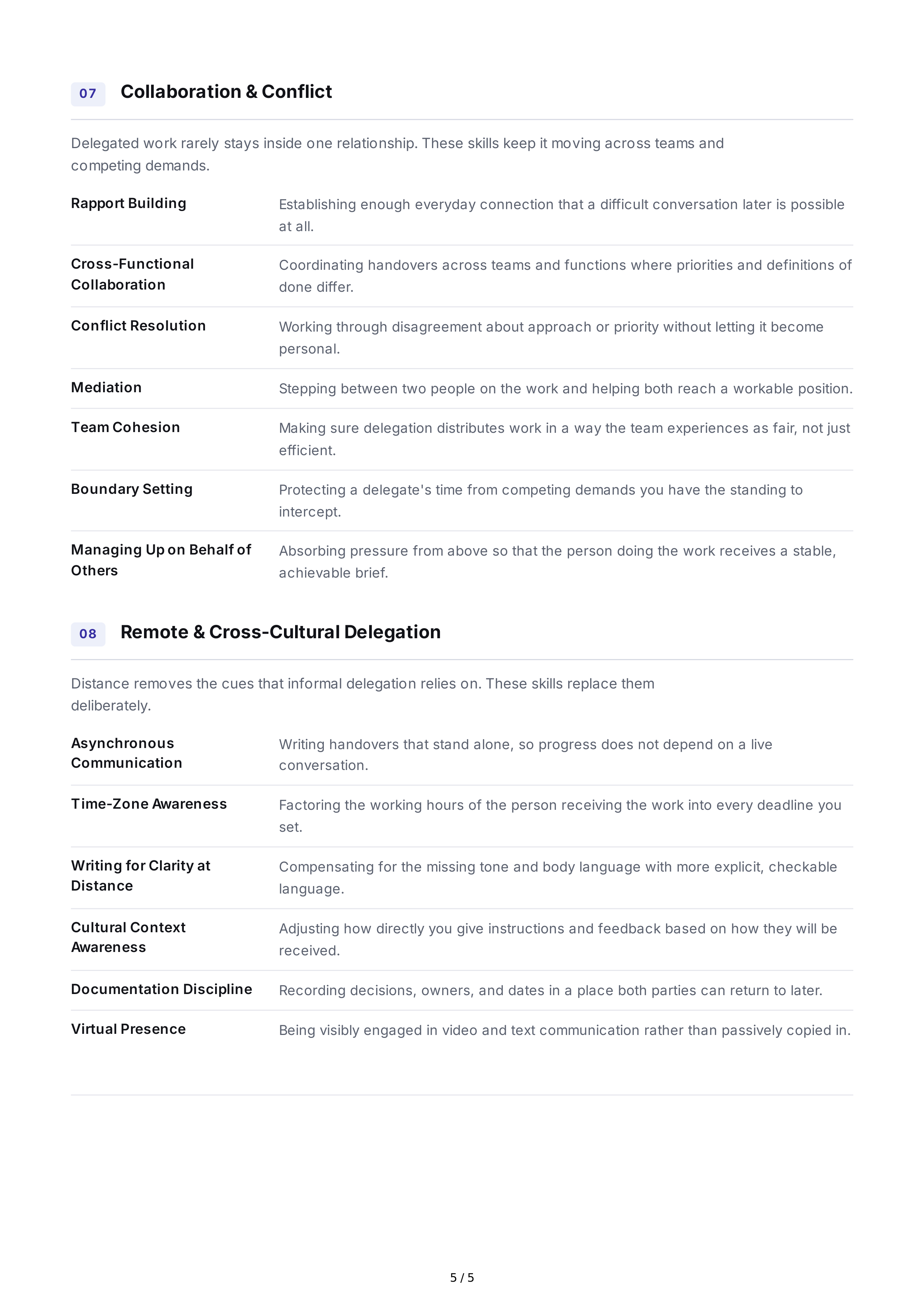 Delegation Interpersonal Skills — page 5