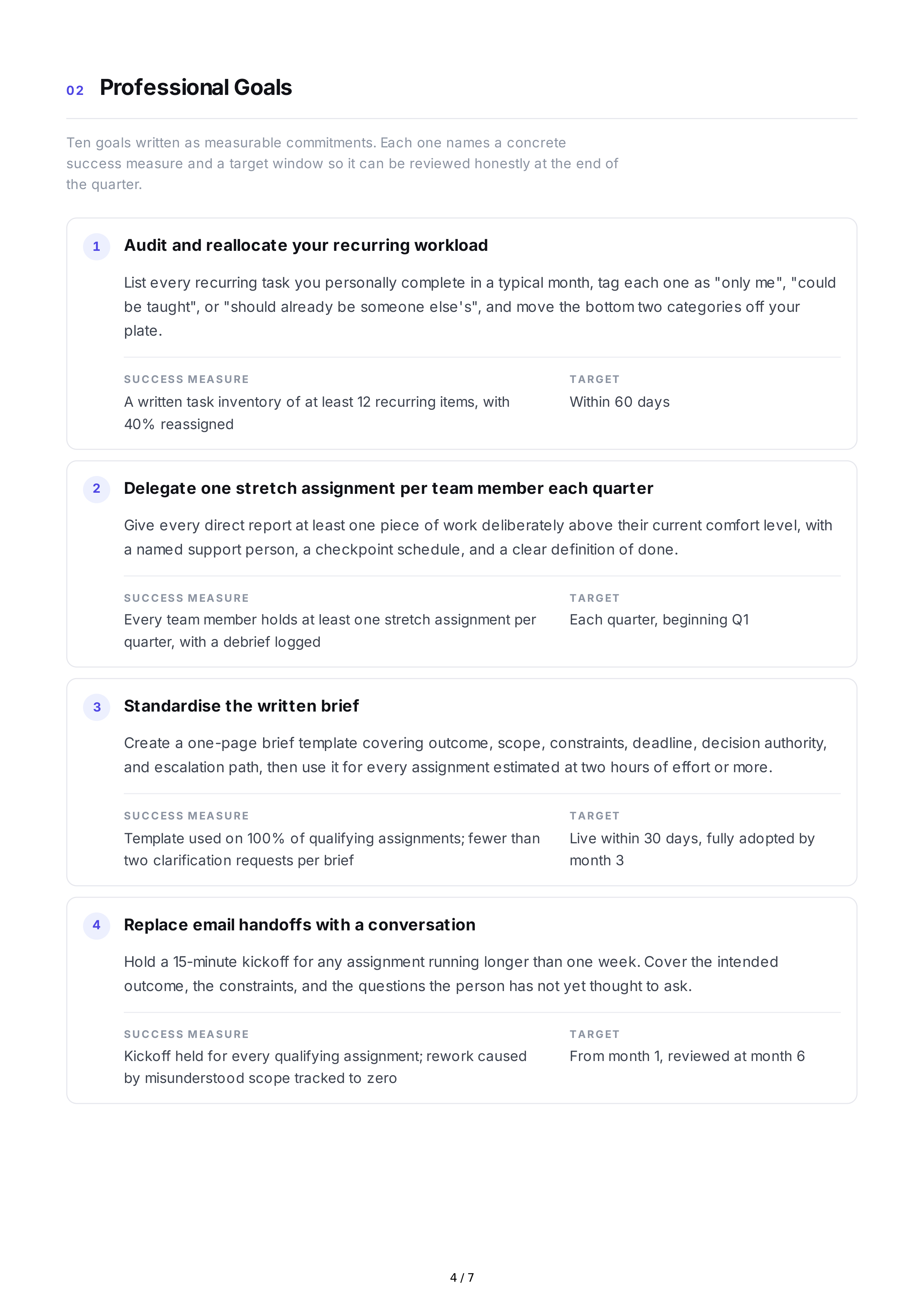 Delegation Professional Goals — page 4