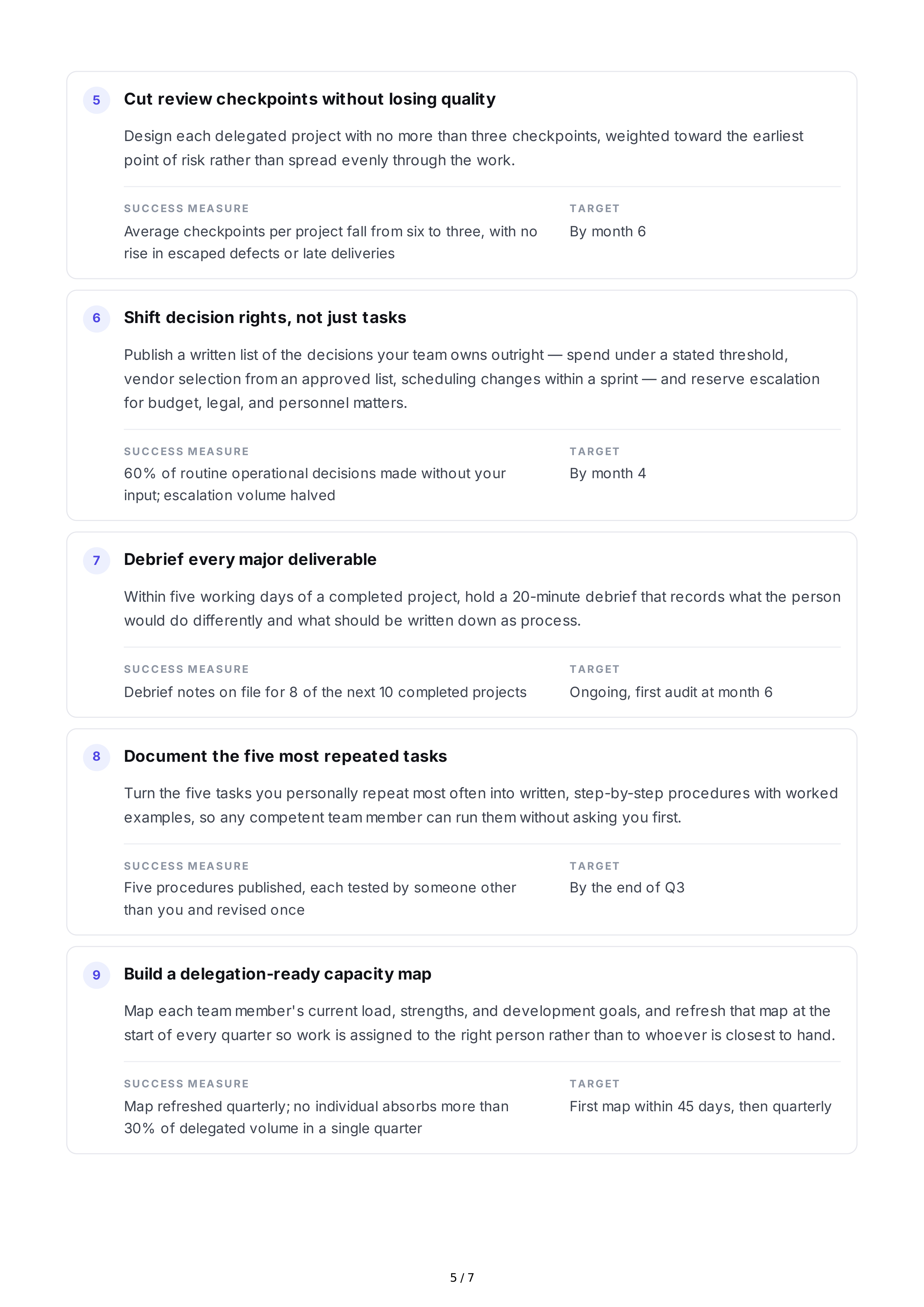 Delegation Professional Goals — page 5